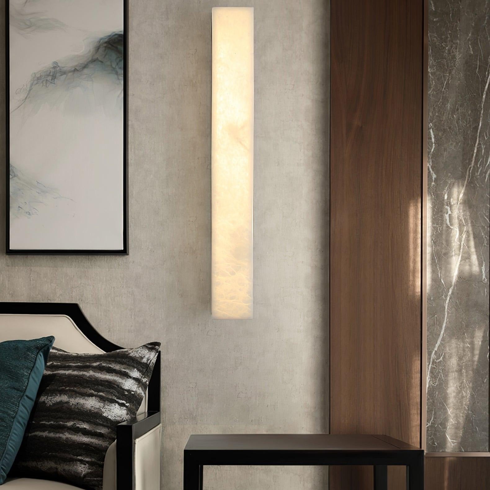 Kristy Linear Brass Alabaster Wall Lamp - Lamp Copper