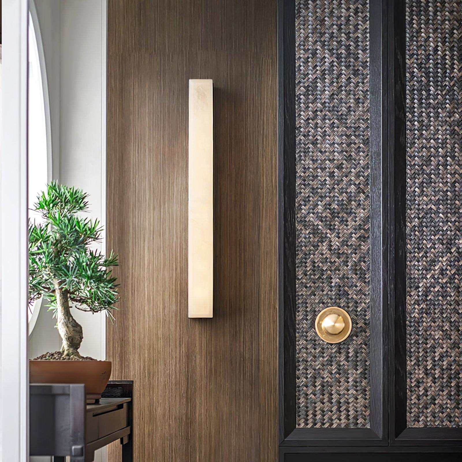 Isen Linear Brass Alabaster Wall Lamp - Lamp Copper