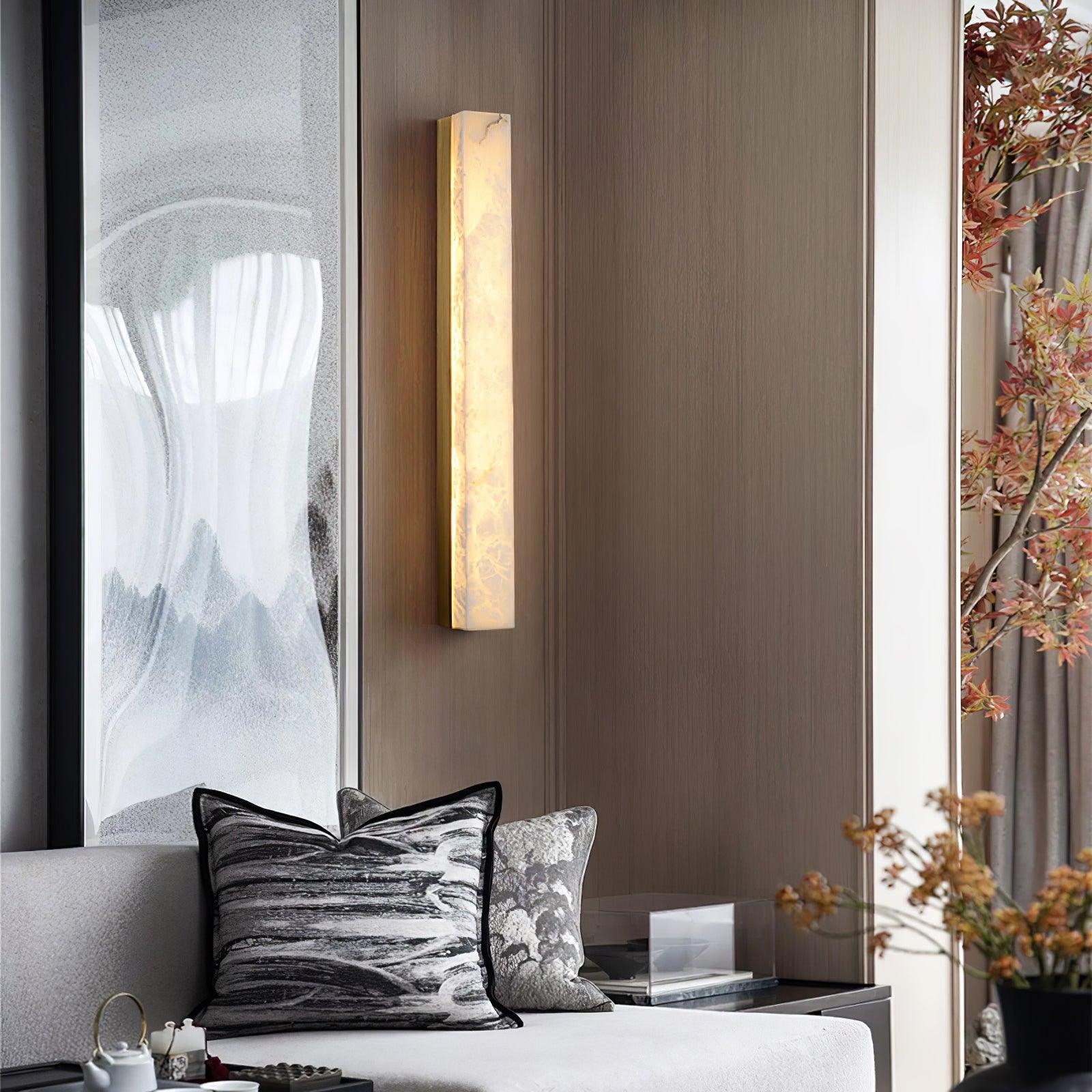 Isen Linear Brass Alabaster Wall Lamp - Lamp Copper