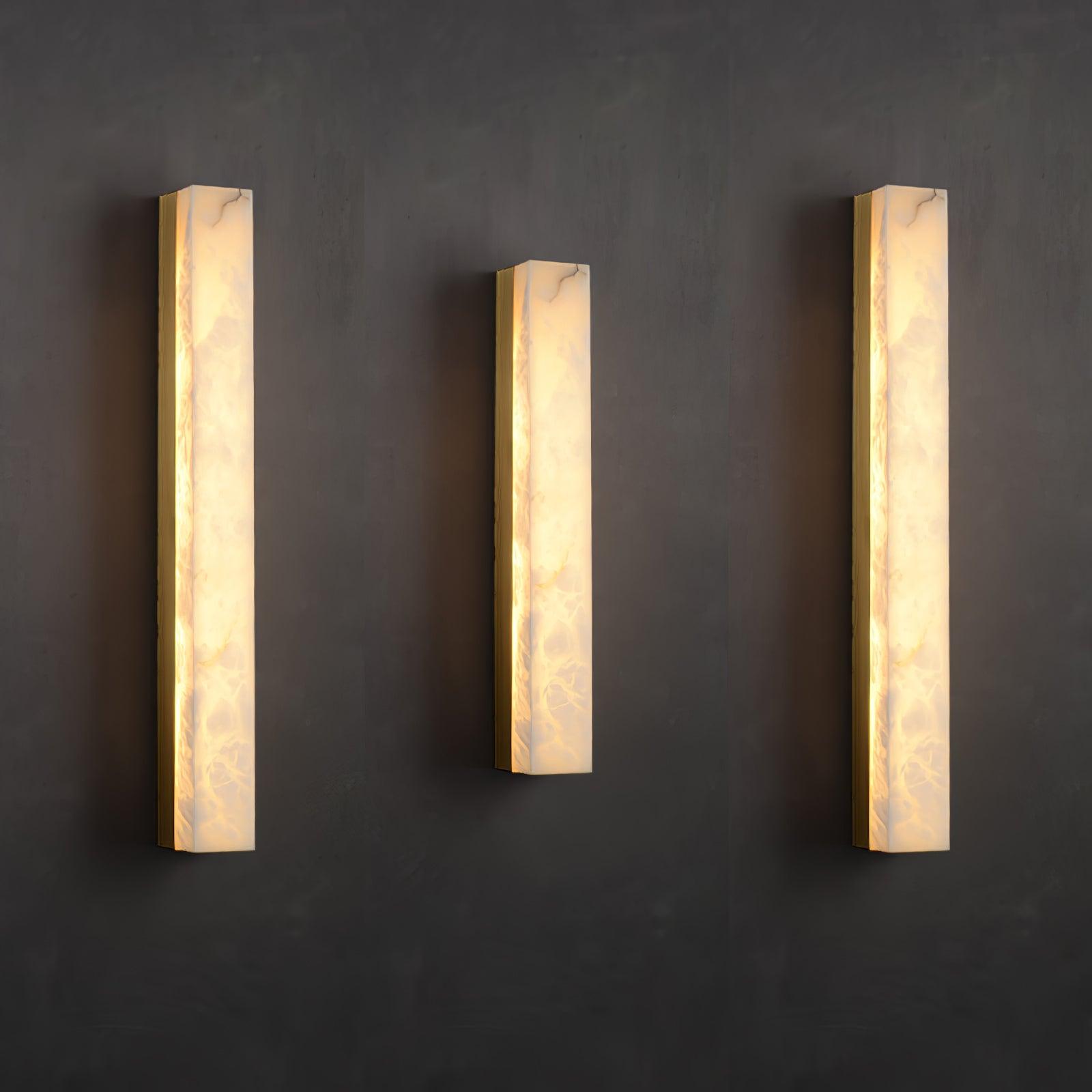 Isen Linear Brass Alabaster Wall Lamp - Lamp Copper