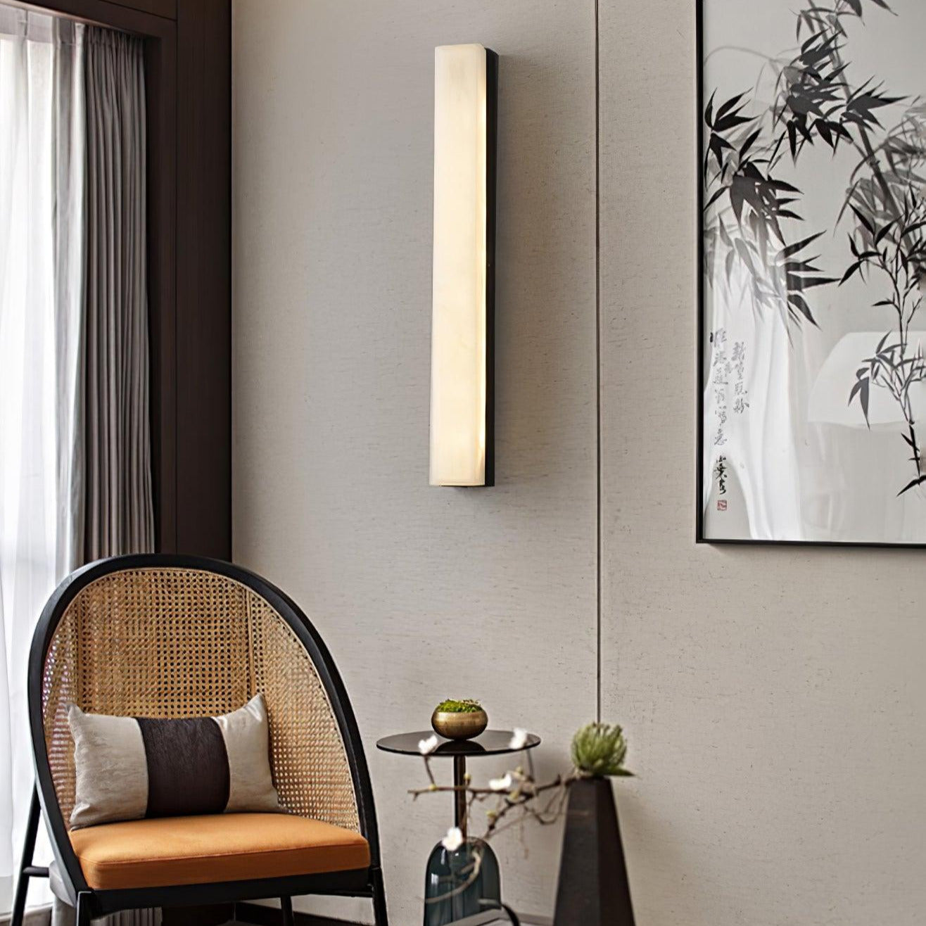 Isen Linear Brass Alabaster Wall Lamp - Lamp Copper