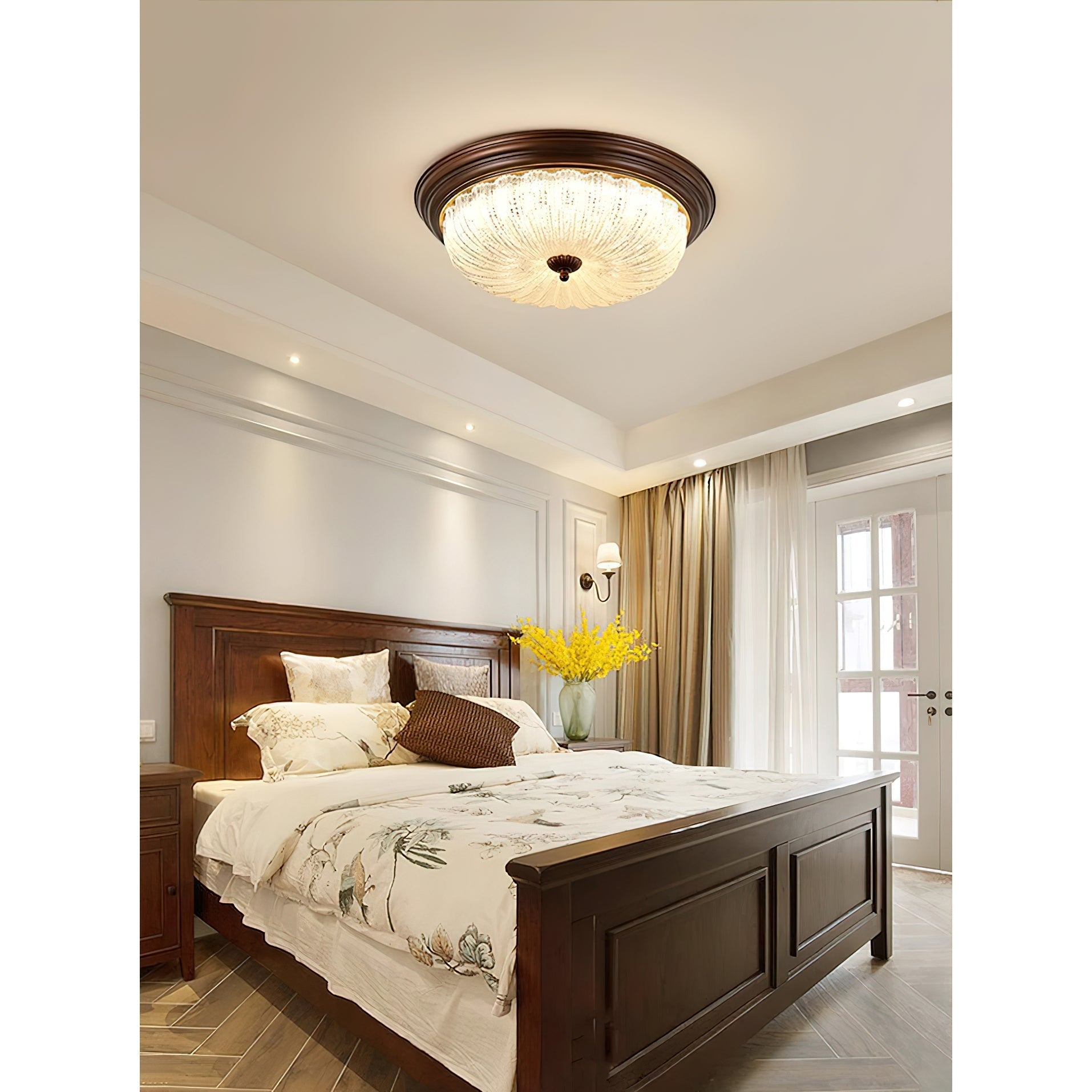 Arraeion Modern Minimalist Metal Glass Ceiling Lamp - Lamp Copper