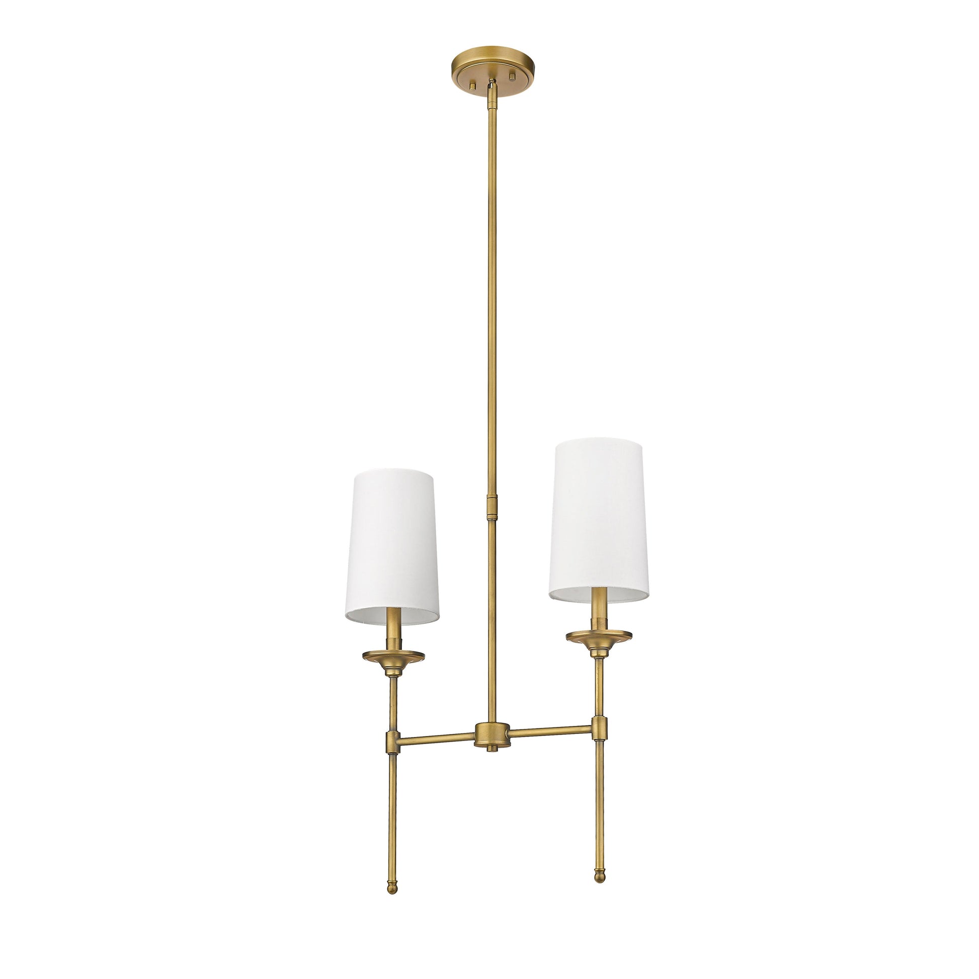 Verinyra Vintage Industrial Linear Brass Fabric Chandelier - Lamp Copper