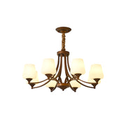 Ulrinara Postmodern Luxury Brass Glass Chandelier - Lamp Copper