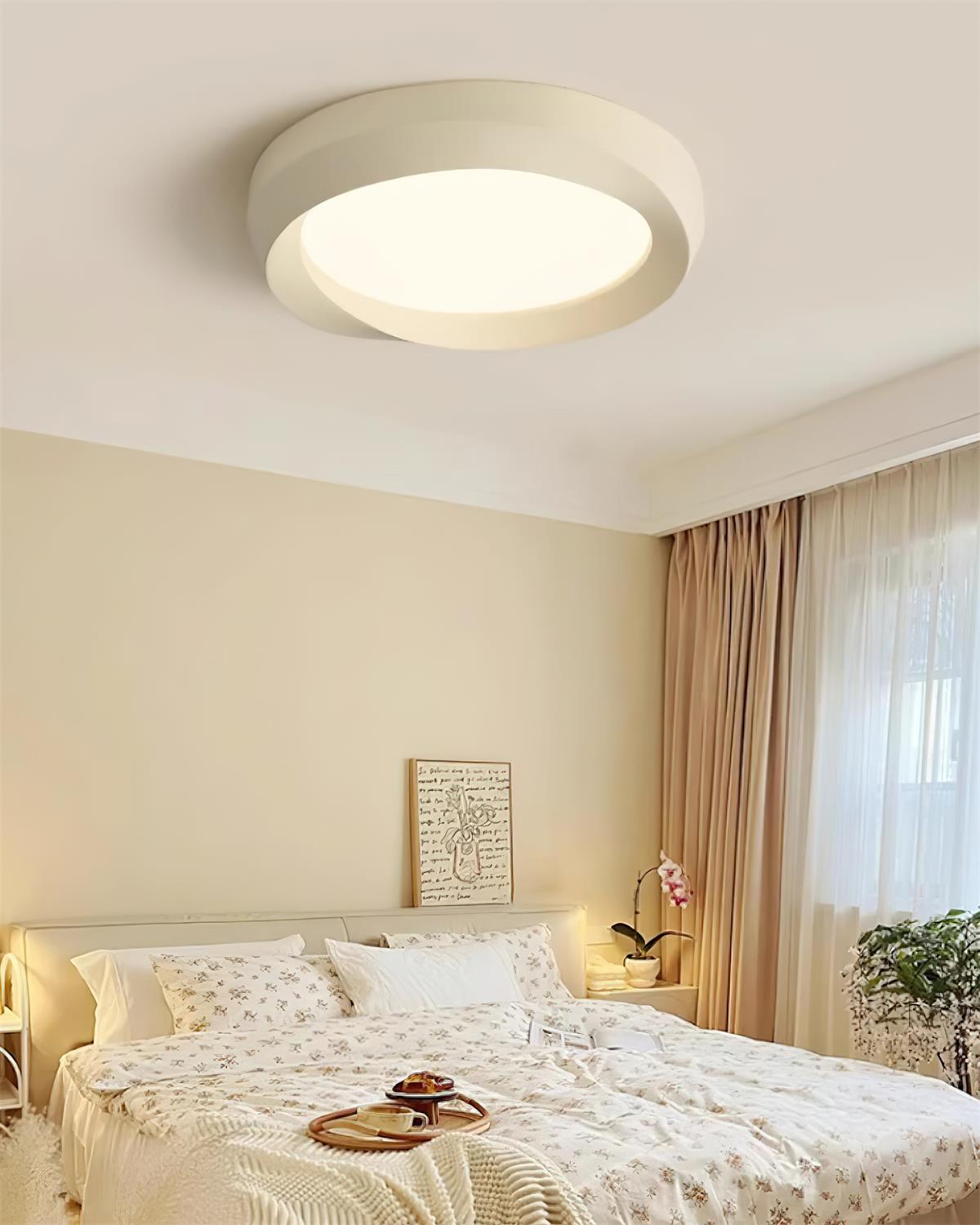 Ceiling Lamp Resin with Soft Curved Frame in Neutral Tones - Lamp Copper