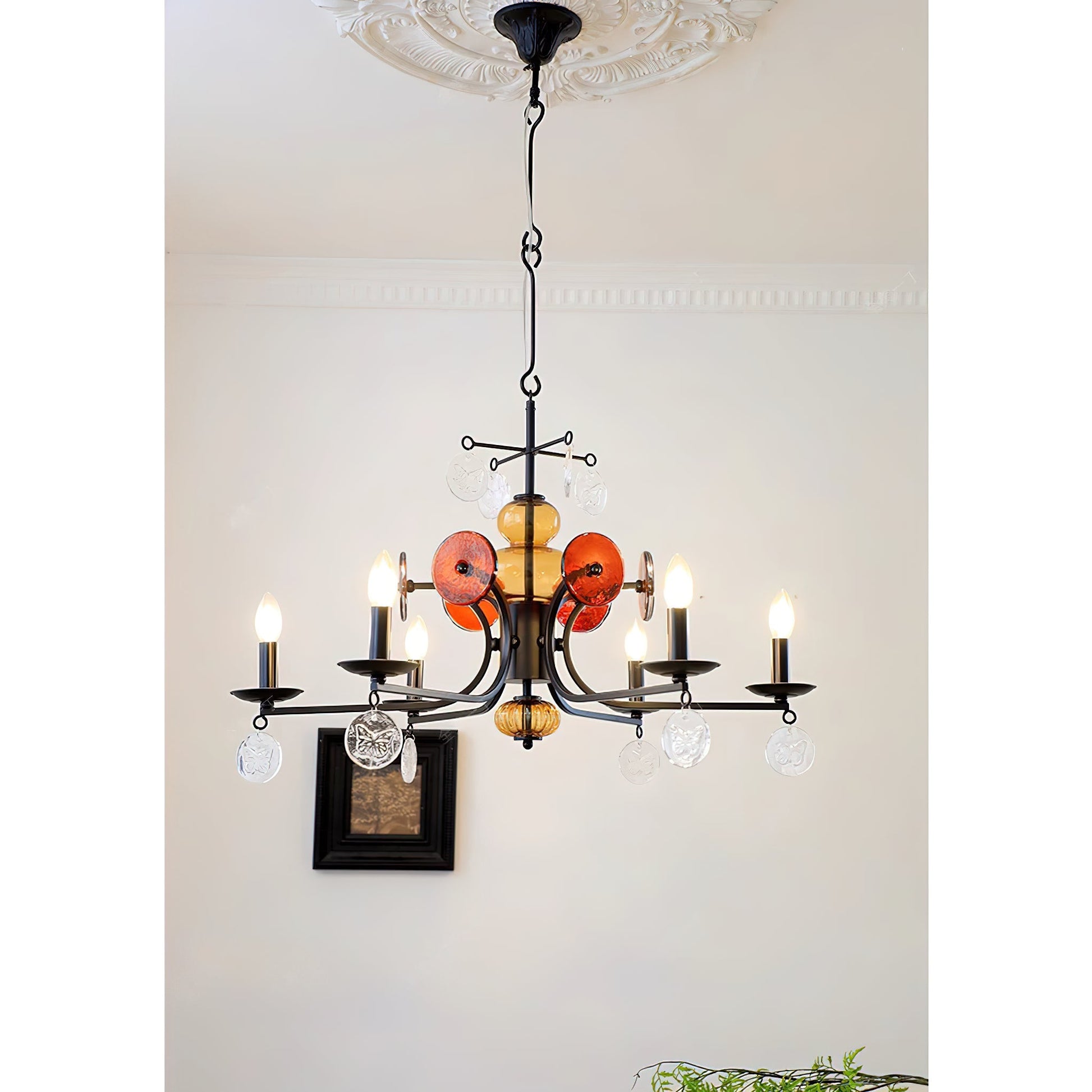 Anorion Vintage Industrial Luxury Metal Glass Chandelier - Lamp Copper