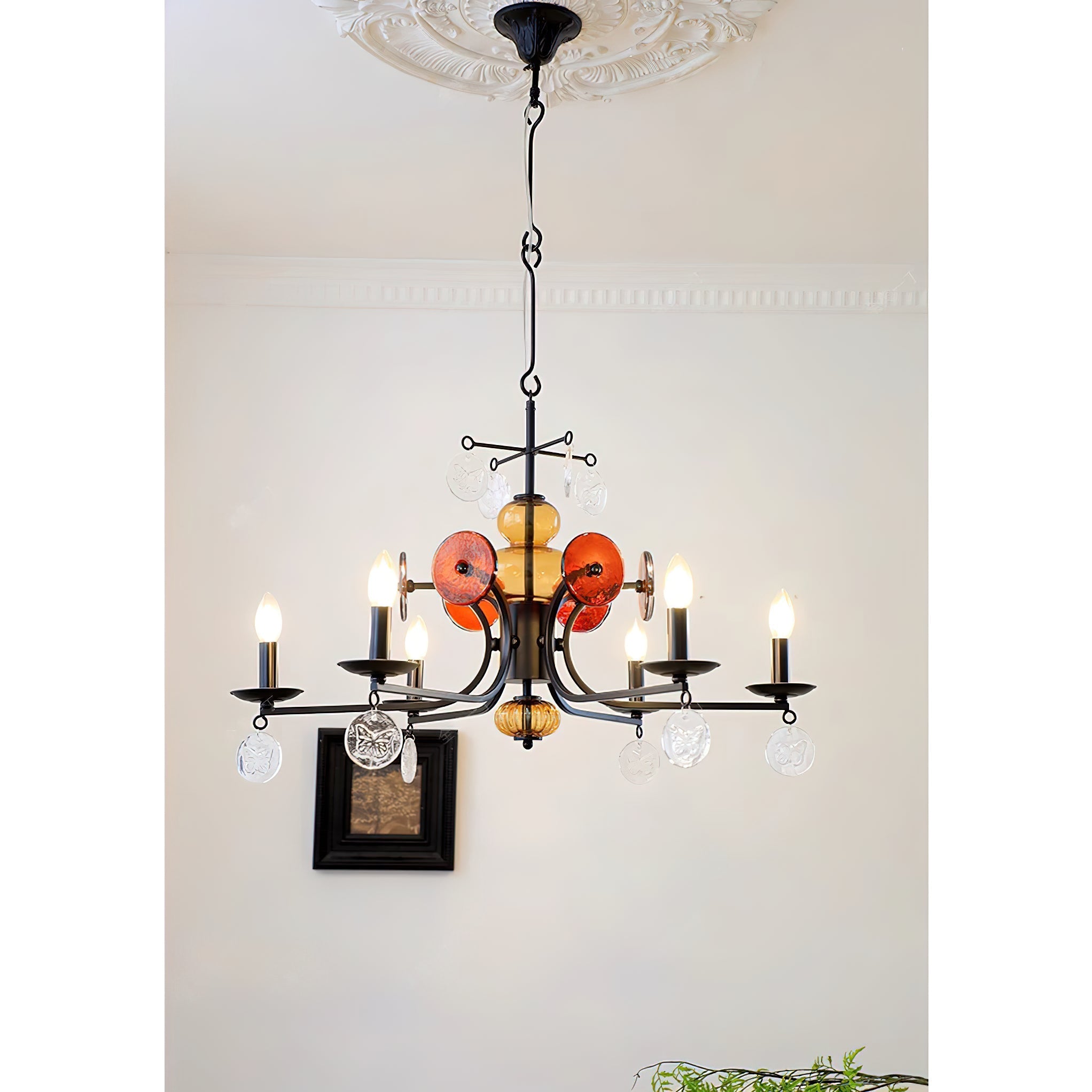 Anorion Vintage Industrial Luxury Metal Glass Chandelier - Lamp Copper