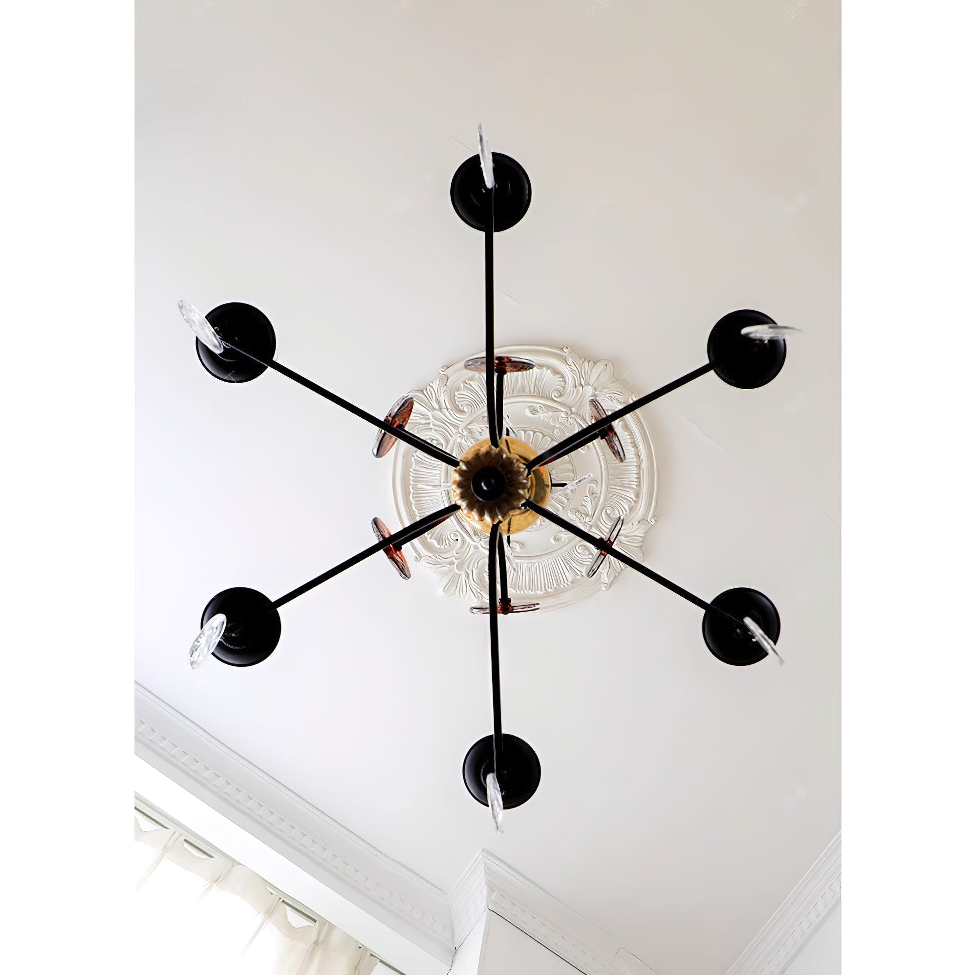 Anorion Vintage Industrial Luxury Metal Glass Chandelier - Lamp Copper