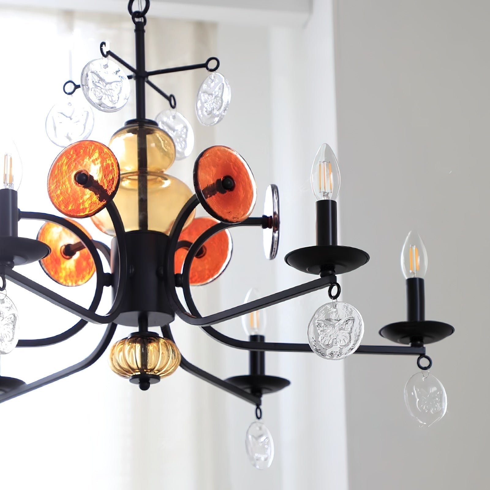 Anorion Vintage Industrial Luxury Metal Glass Chandelier - Lamp Copper