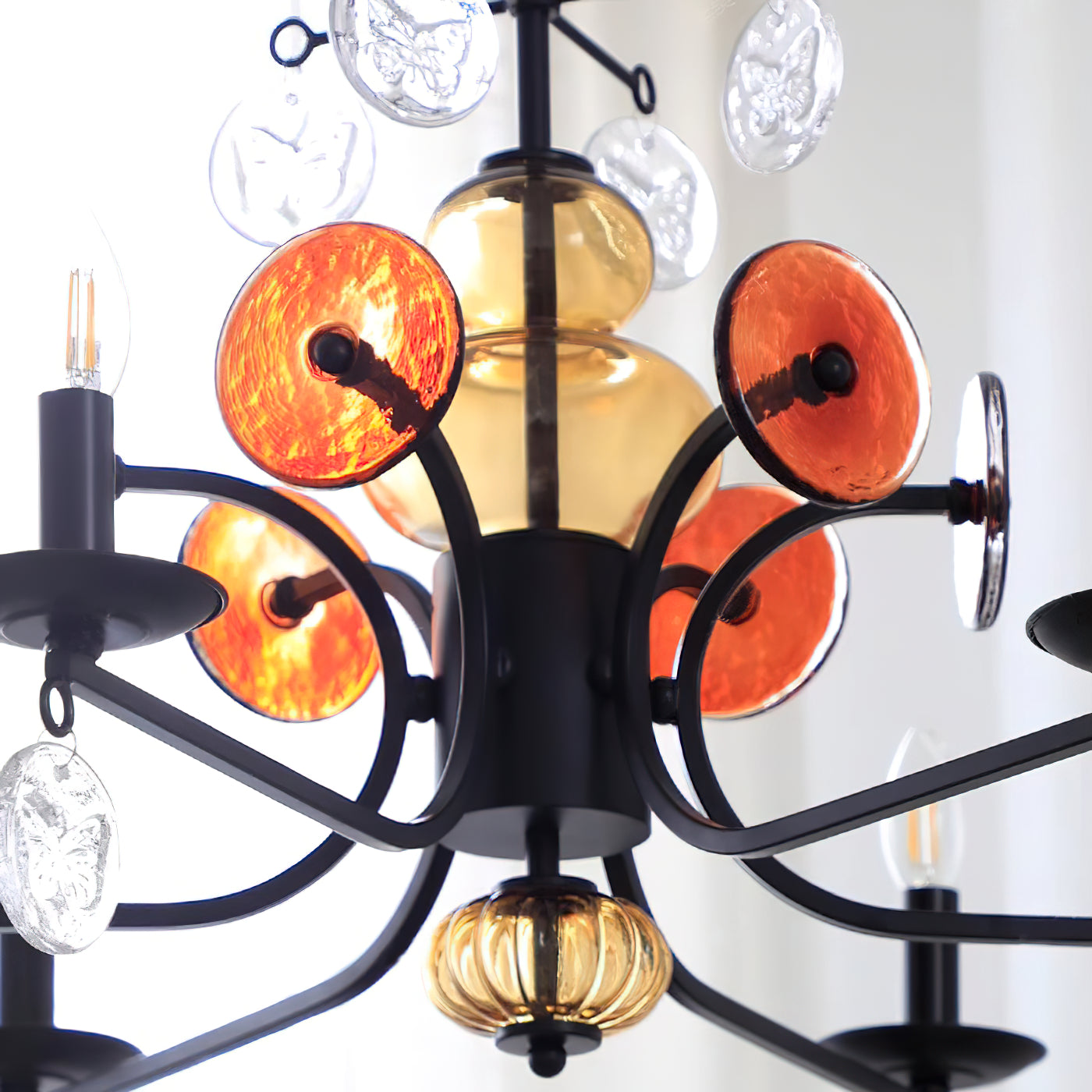 Anorion Vintage Industrial Luxury Metal Glass Chandelier - Lamp Copper