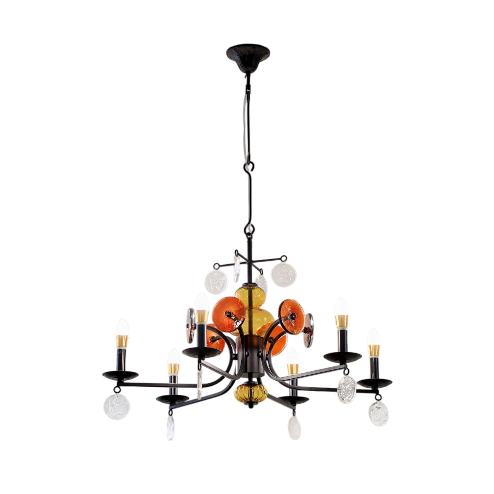 Anorion Vintage Industrial Luxury Metal Glass Chandelier - Lamp Copper