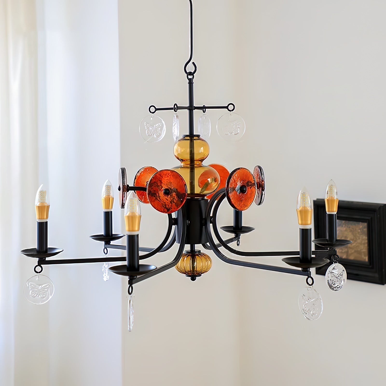 Anorion Vintage Industrial Luxury Metal Glass Chandelier - Lamp Copper
