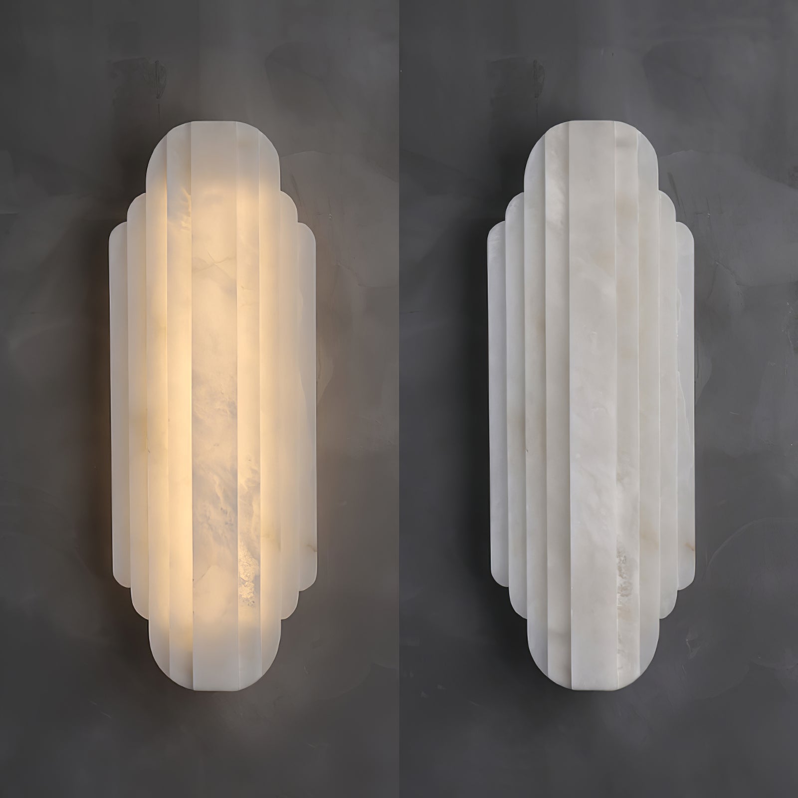 Avthaaris Art Deco Alabaster Wall Light - Lamp Copper