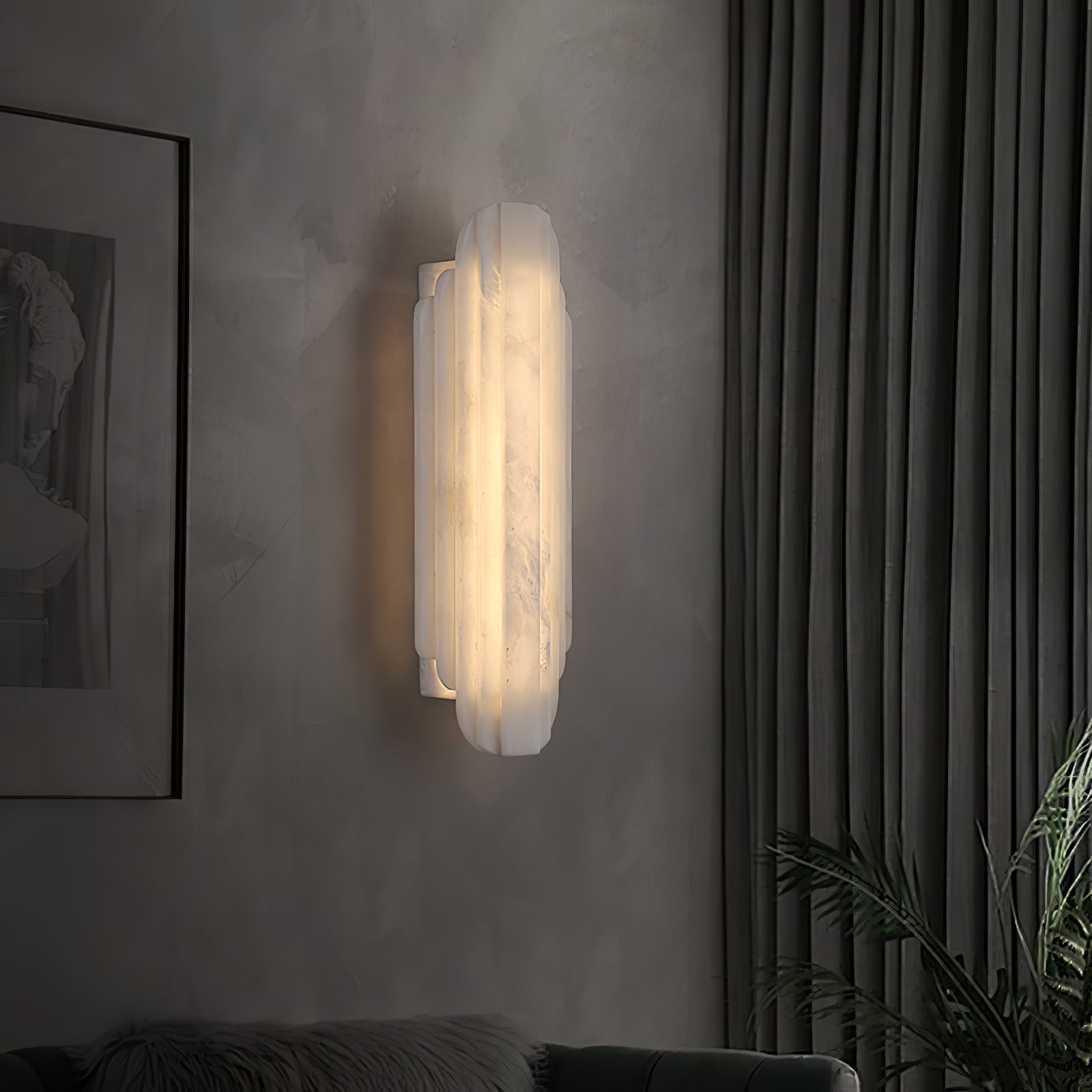 Avthaaris Art Deco Alabaster Wall Light - Lamp Copper