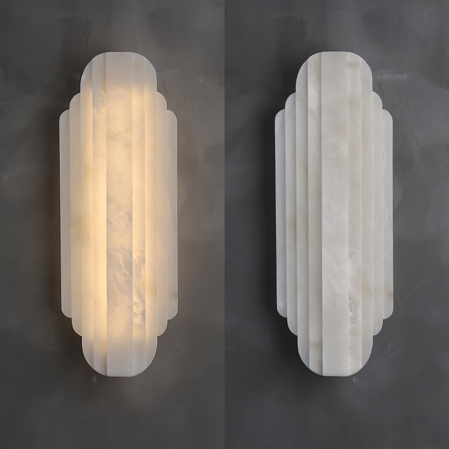 Avthaaris Art Deco Alabaster Wall Light - Lamp Copper