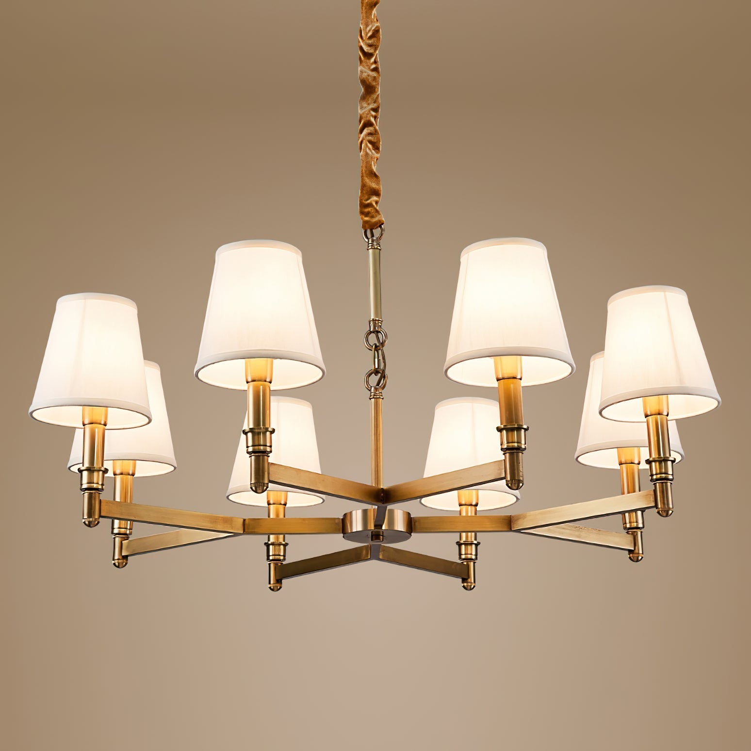 Vadoryra Postmodern Luxury Brass Fabric Chandelier - Lamp Copper