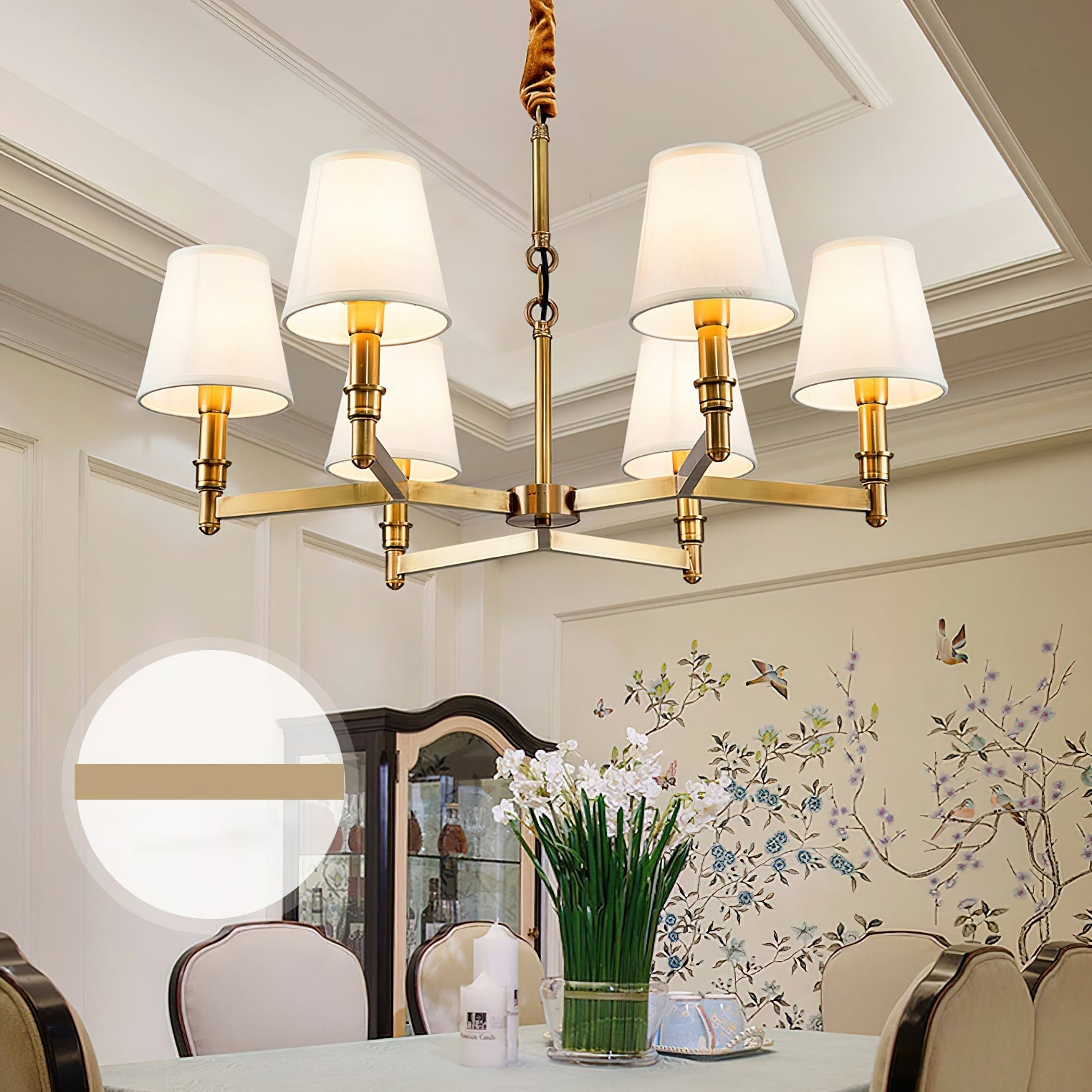 Vadoryra Postmodern Luxury Brass Fabric Chandelier - Lamp Copper