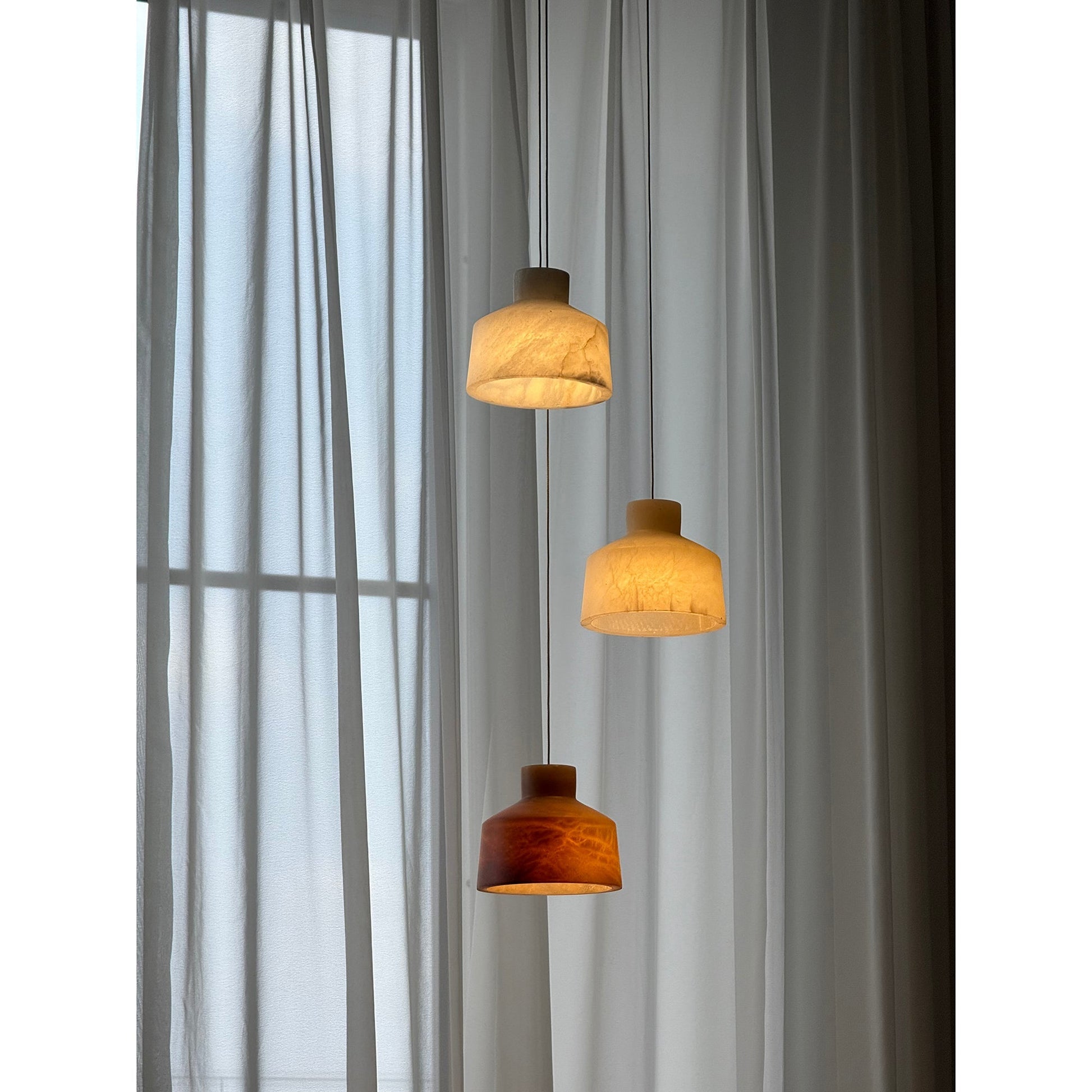Aursore Modern Minimalist Alabaster Pendant Lamp - Lamp Copper