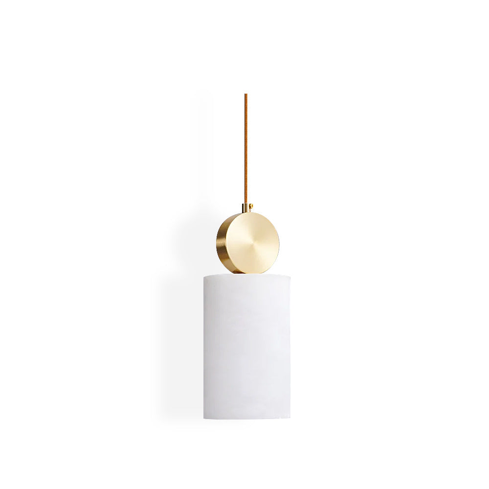 Etruscan Pendant Light Alabaster & Brass - Lamp Copper