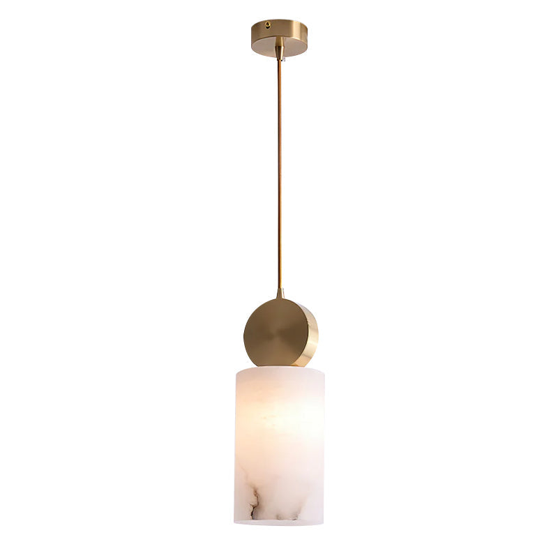 Etruscan Pendant Light Alabaster & Brass - Lamp Copper