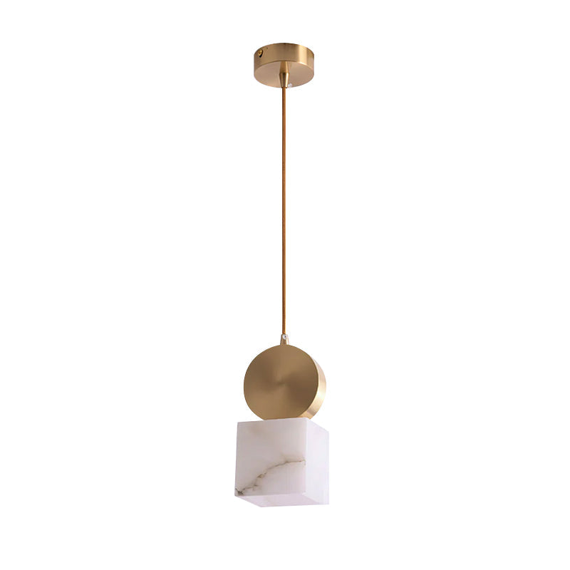 Etruscan Pendant Light Alabaster & Brass - Lamp Copper