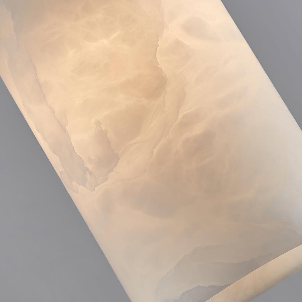 Lyrindis Cylinder Alabaster Pendant Light - Lamp Copper