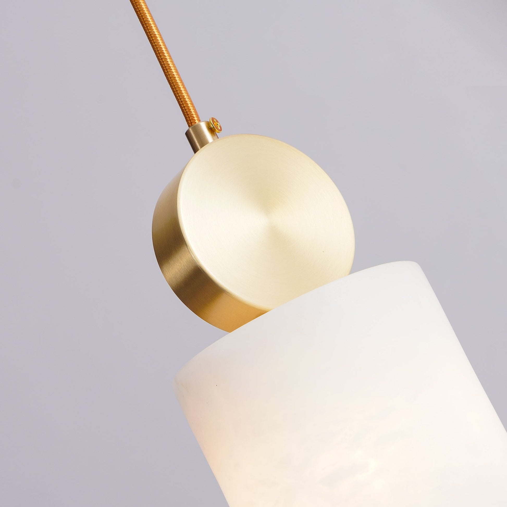 Etruscan Pendant Light Alabaster & Brass - Lamp Copper
