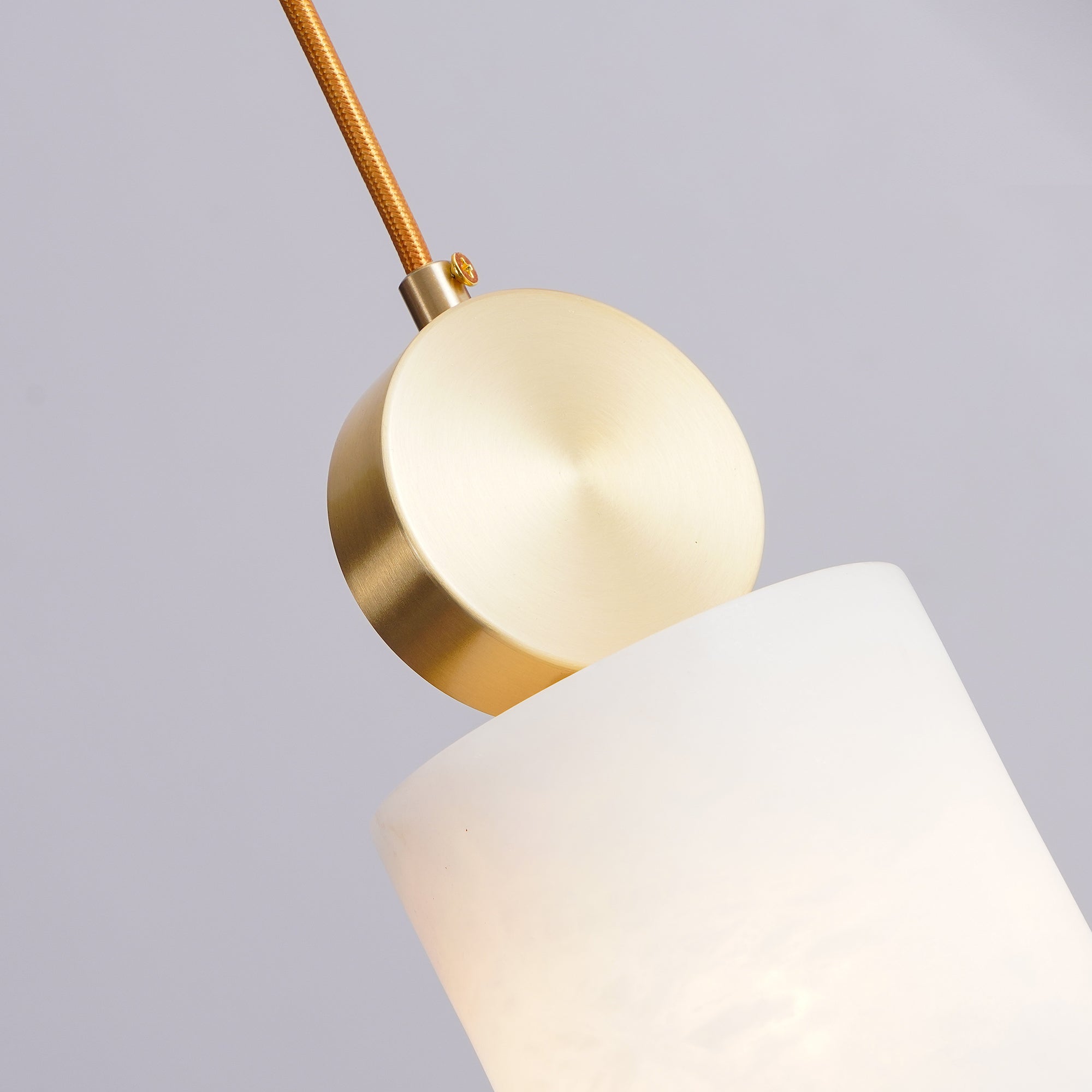 Etruscan Pendant Light Alabaster & Brass - Lamp Copper