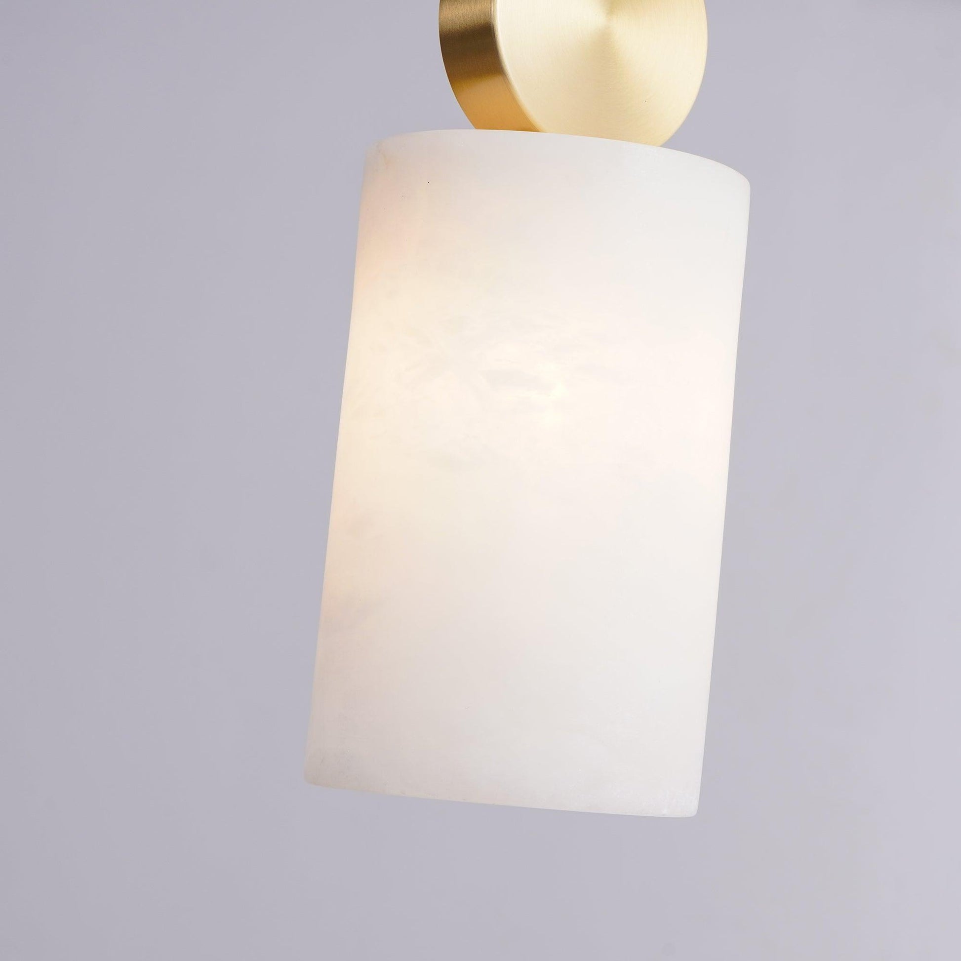 Lyrindis Cylinder Alabaster Pendant Light - Lamp Copper