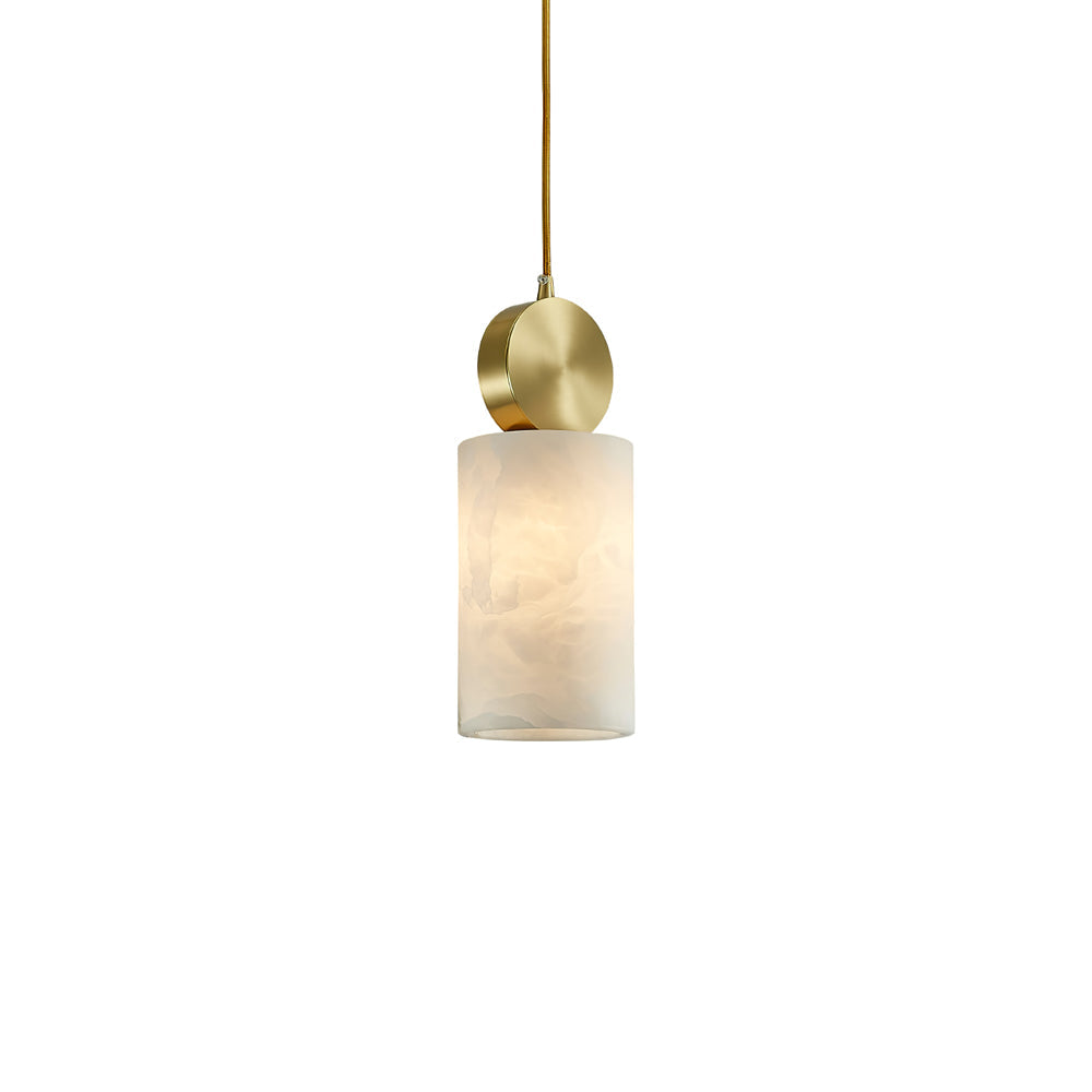 Etruscan Pendant Light Alabaster & Brass - Lamp Copper