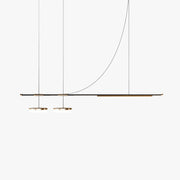 Aria Modern Long LED Pendant Light Black Metal Dining Room - Lamp Copper