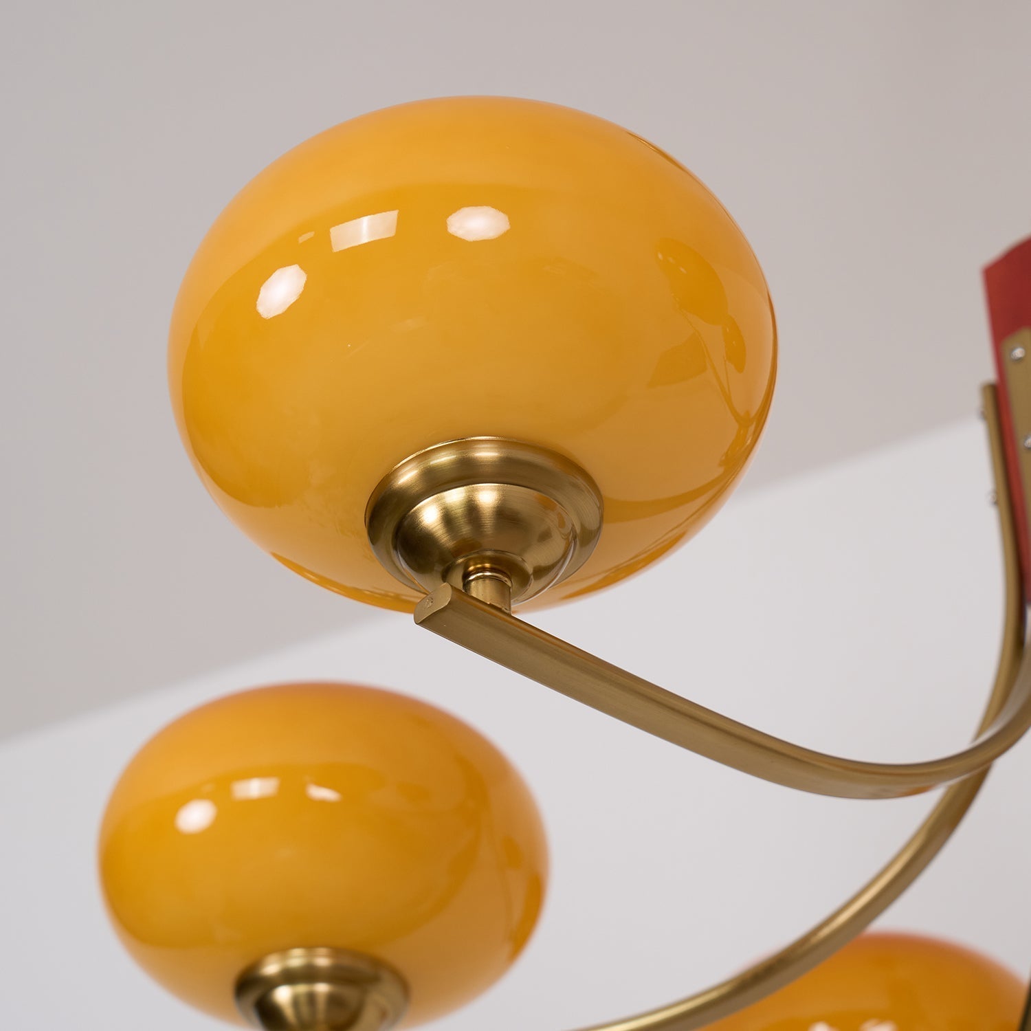 Auralyn 6-Light Amber Glass Globe Chandelier - Lamp Copper