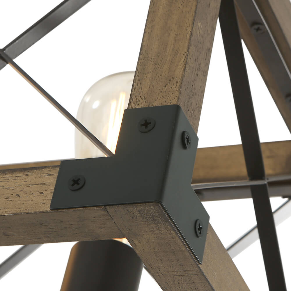 Aurora Modern Wood Chandelier - Lamp Copper
