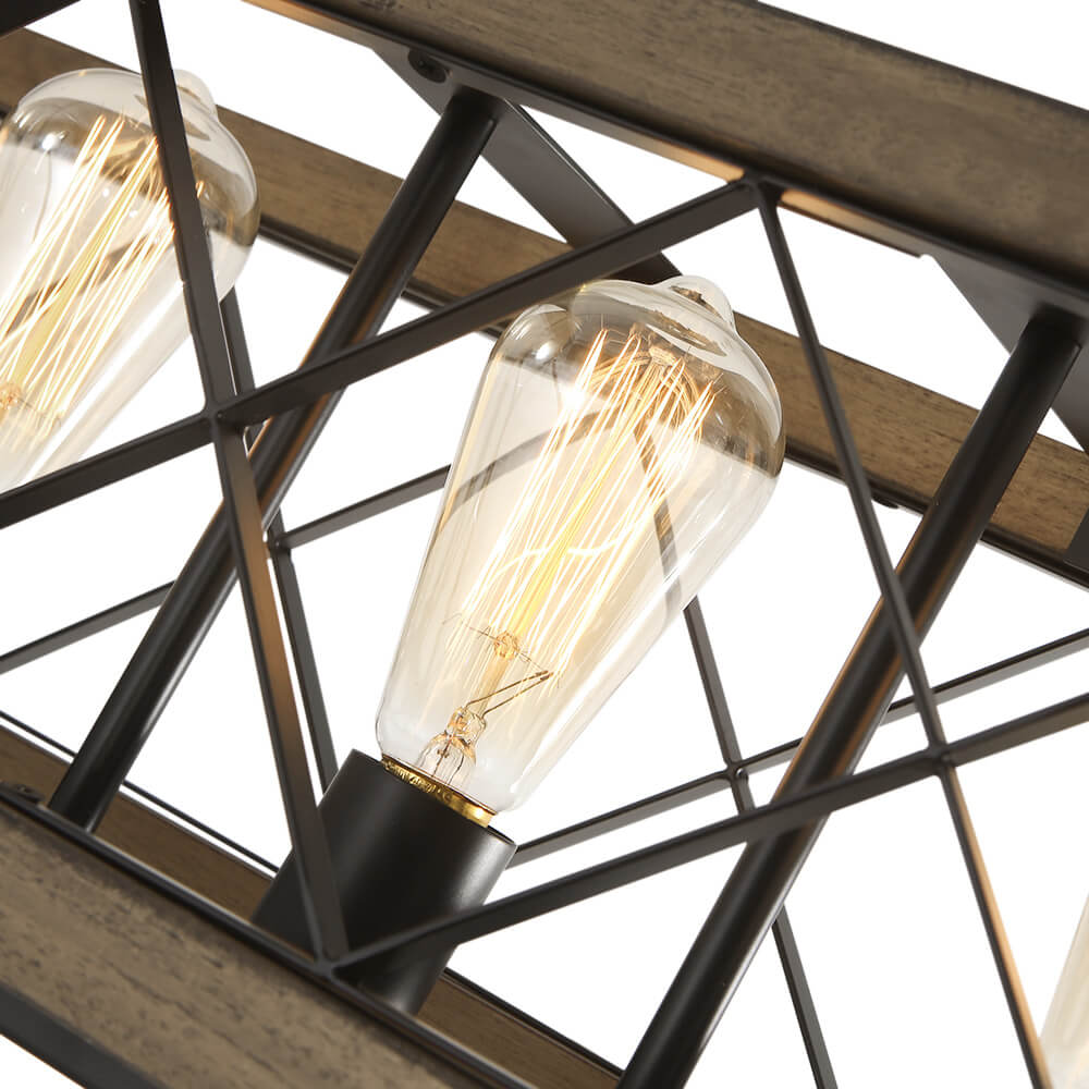Aurora Modern Wood Chandelier - Lamp Copper