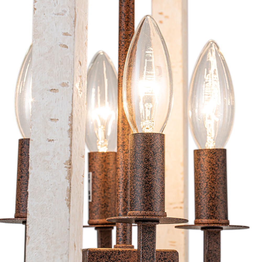 Noreli Farmhouse Wood Cylinder Pendant Light - Lamp Copper