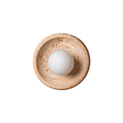 Umirus Modern Minimalist Beige Glass Travertine Wall Lamp - Lamp Copper