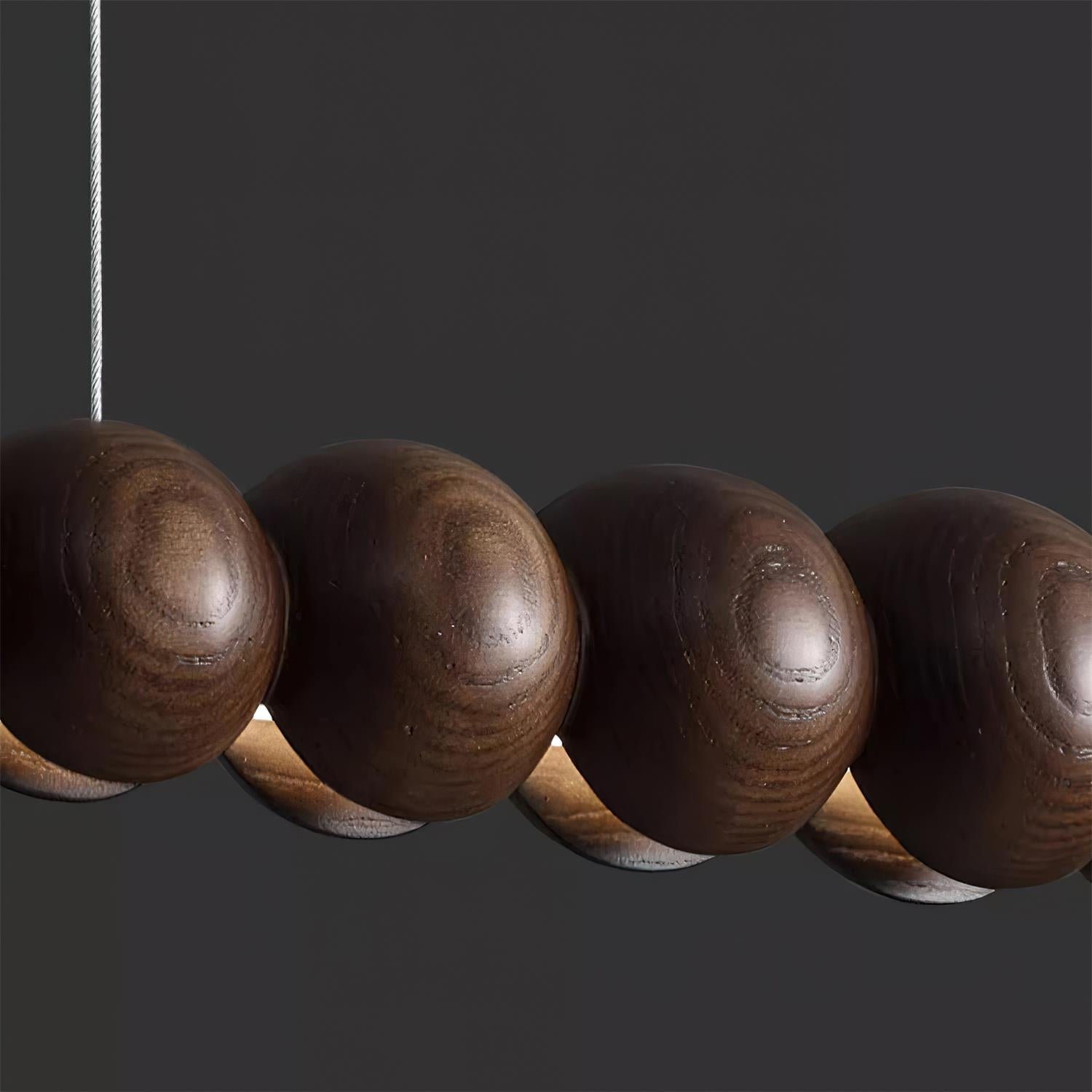 Favon Beaded Wooden Chandelier - Lamp Copper