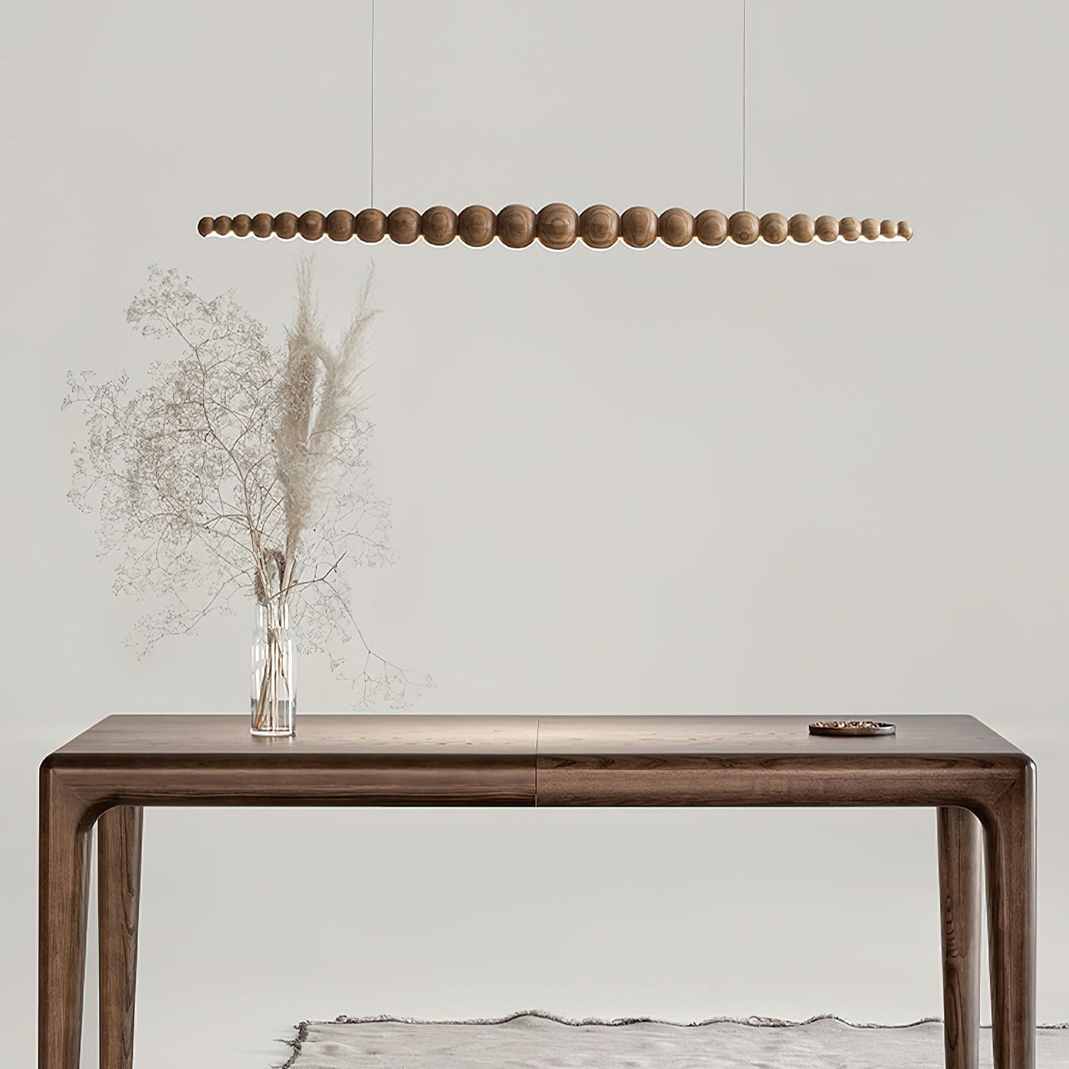 Favon Beaded Wooden Chandelier - Lamp Copper