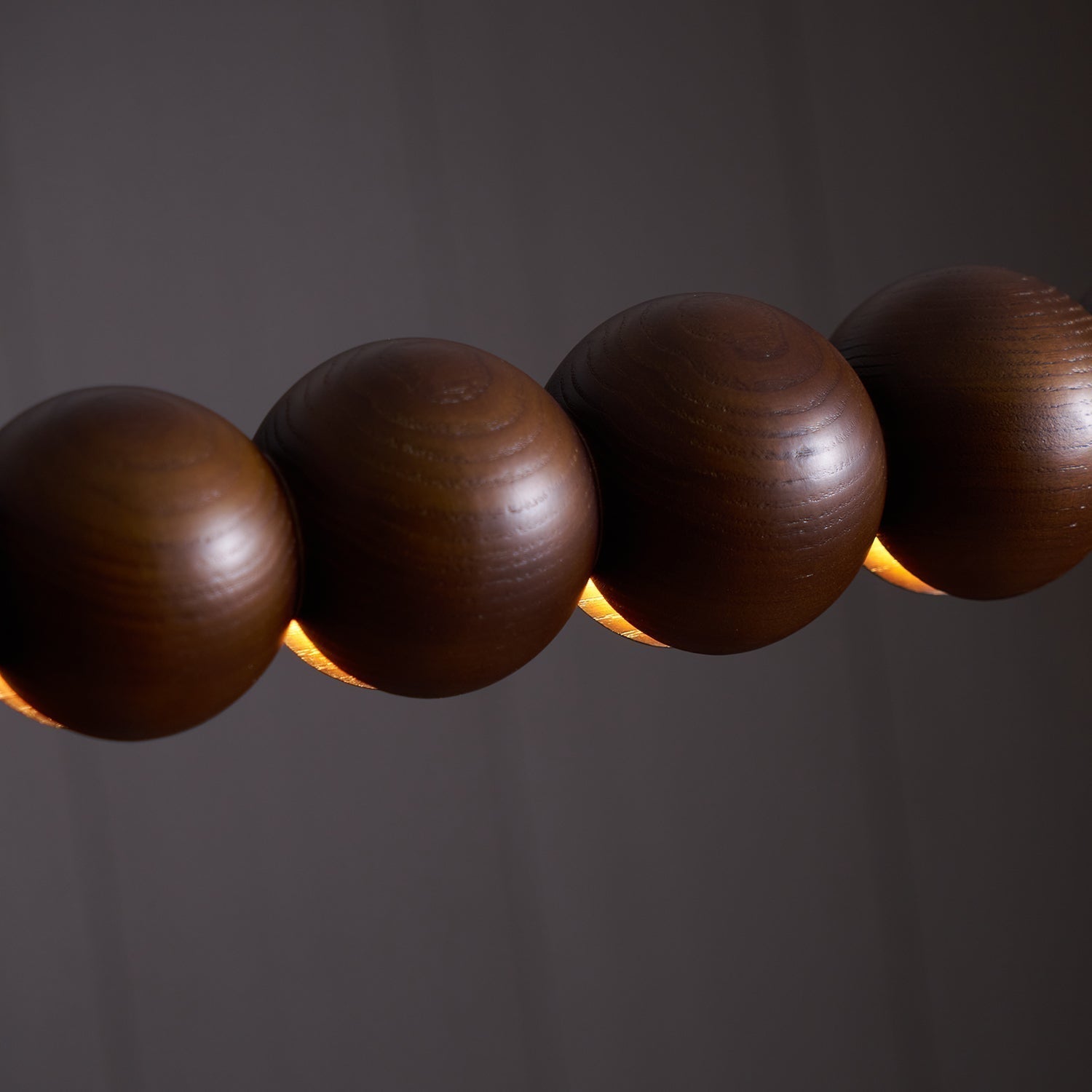 Favon Beaded Wooden Chandelier - Lamp Copper