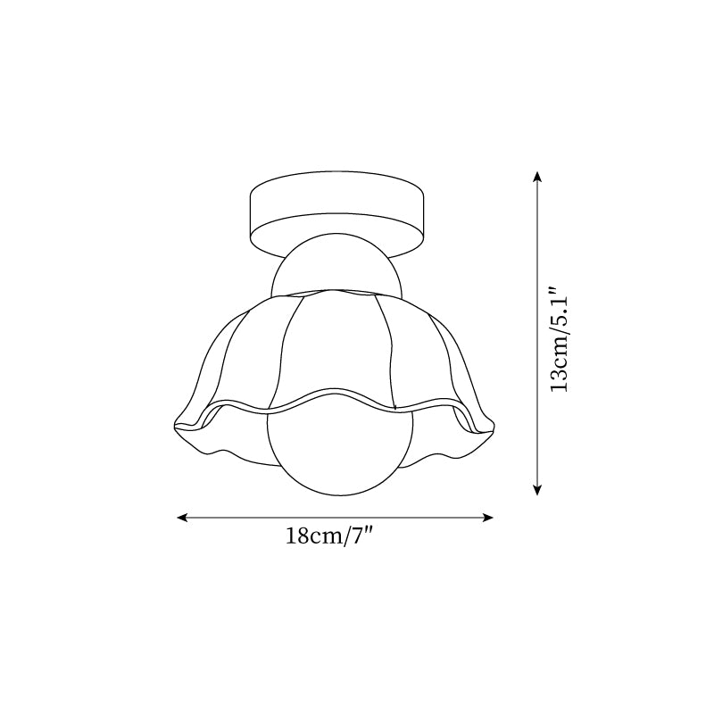 Opila Gold & White Semi Flush Ceiling Light - Lamp Copper