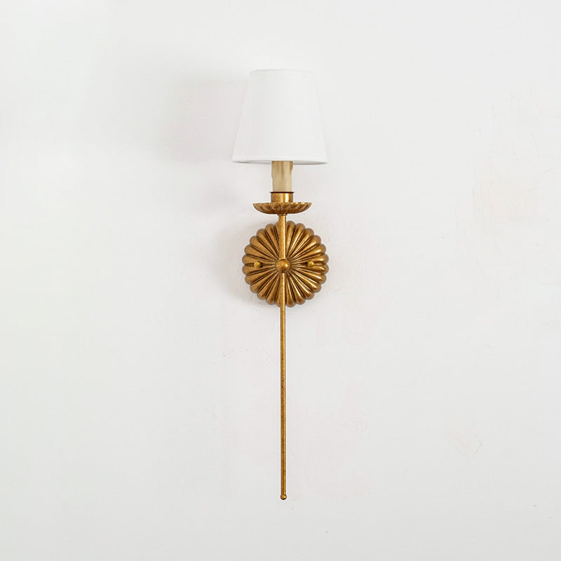 Axiom Vintage Industrial Antique Gold Metal Fabric Wall Lamp - Lamp Copper