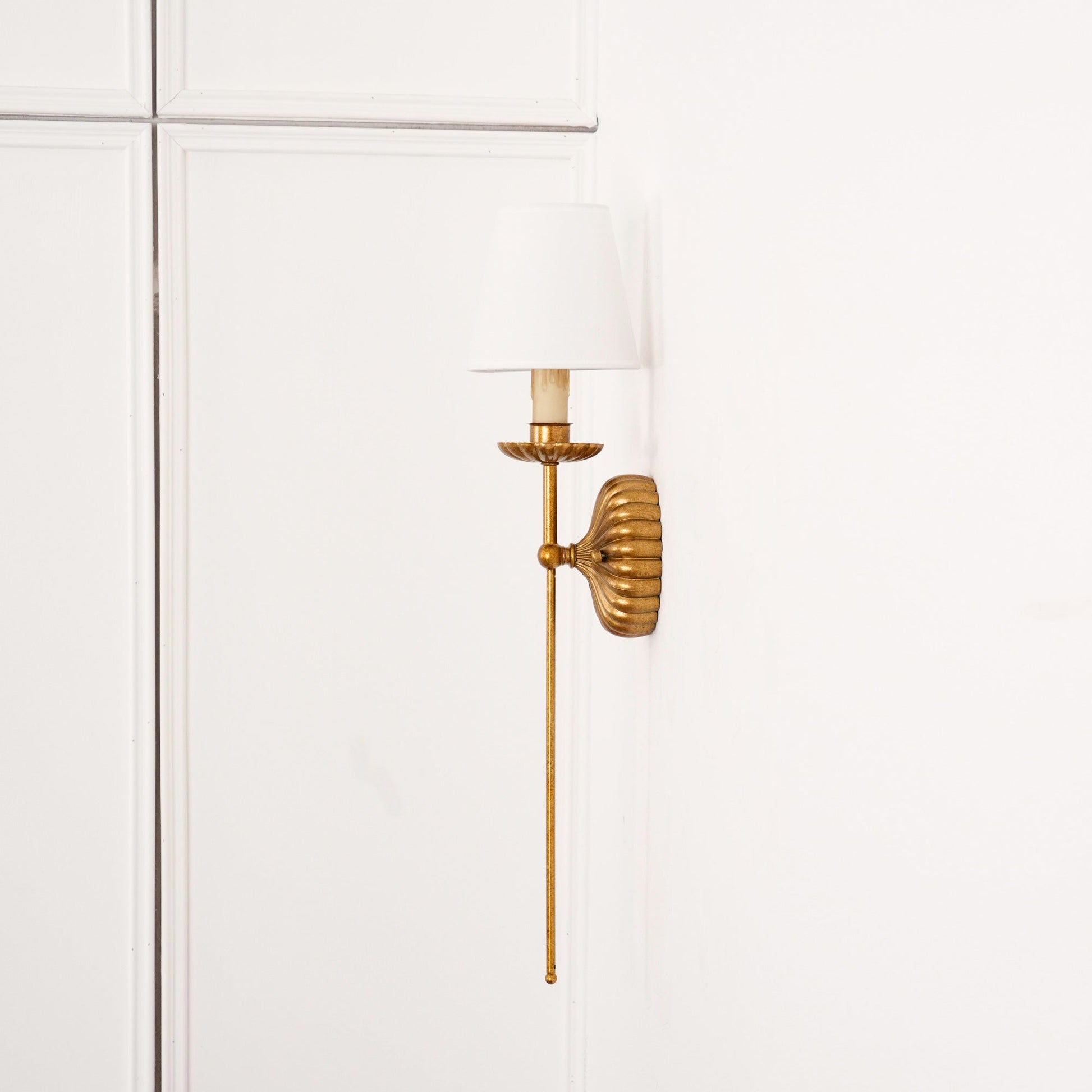 Axiom Vintage Industrial Antique Gold Metal Fabric Wall Lamp - Lamp Copper
