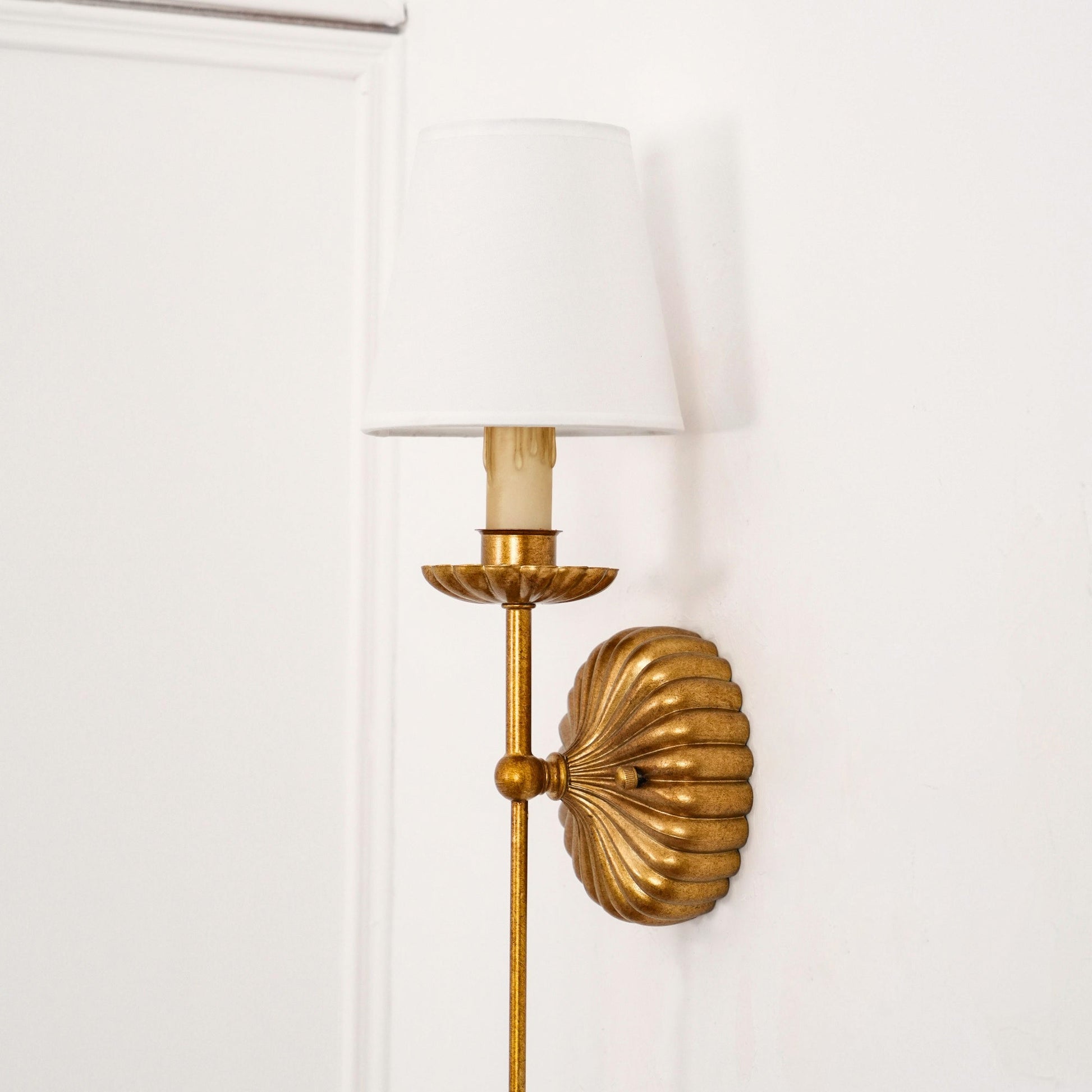 Axiom Vintage Industrial Antique Gold Metal Fabric Wall Lamp - Lamp Copper