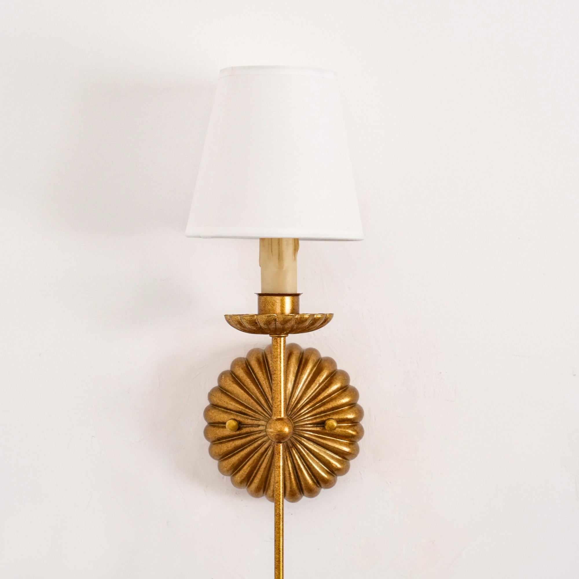 Axiom Vintage Industrial Antique Gold Metal Fabric Wall Lamp - Lamp Copper