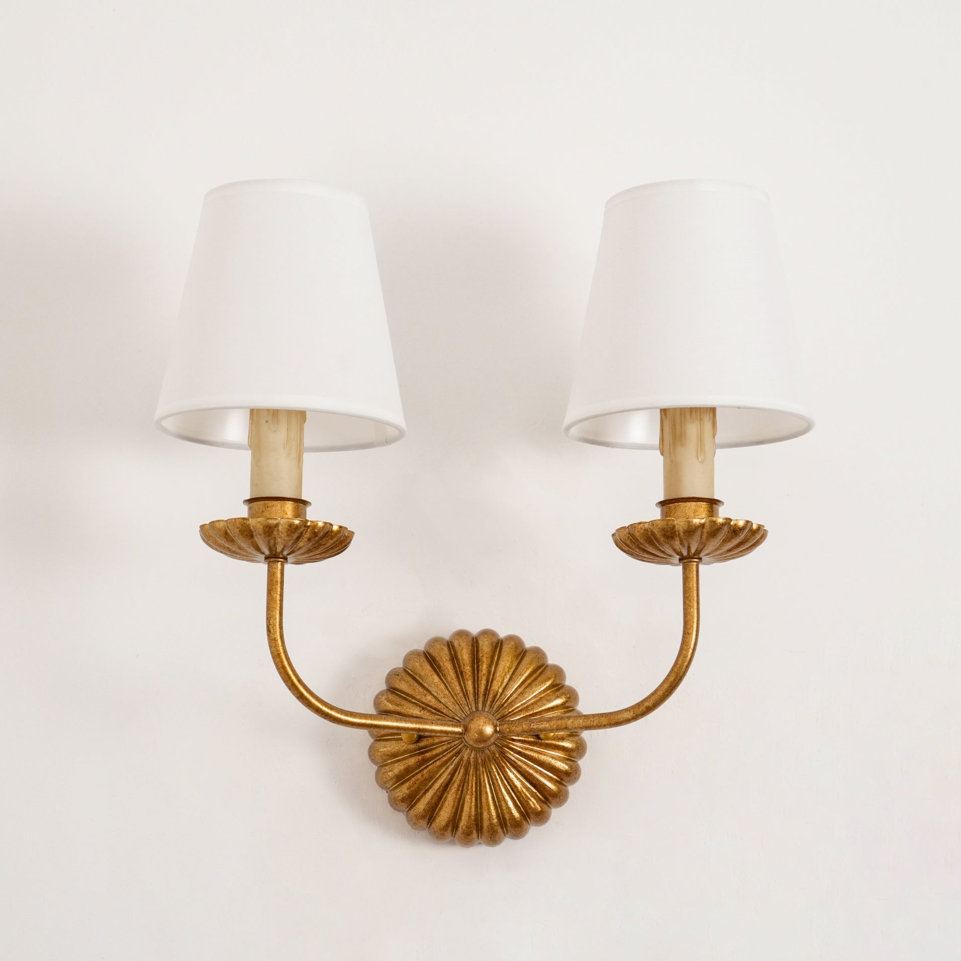 Axiom Vintage Industrial Antique Gold Metal Fabric Wall Lamp - Lamp Copper