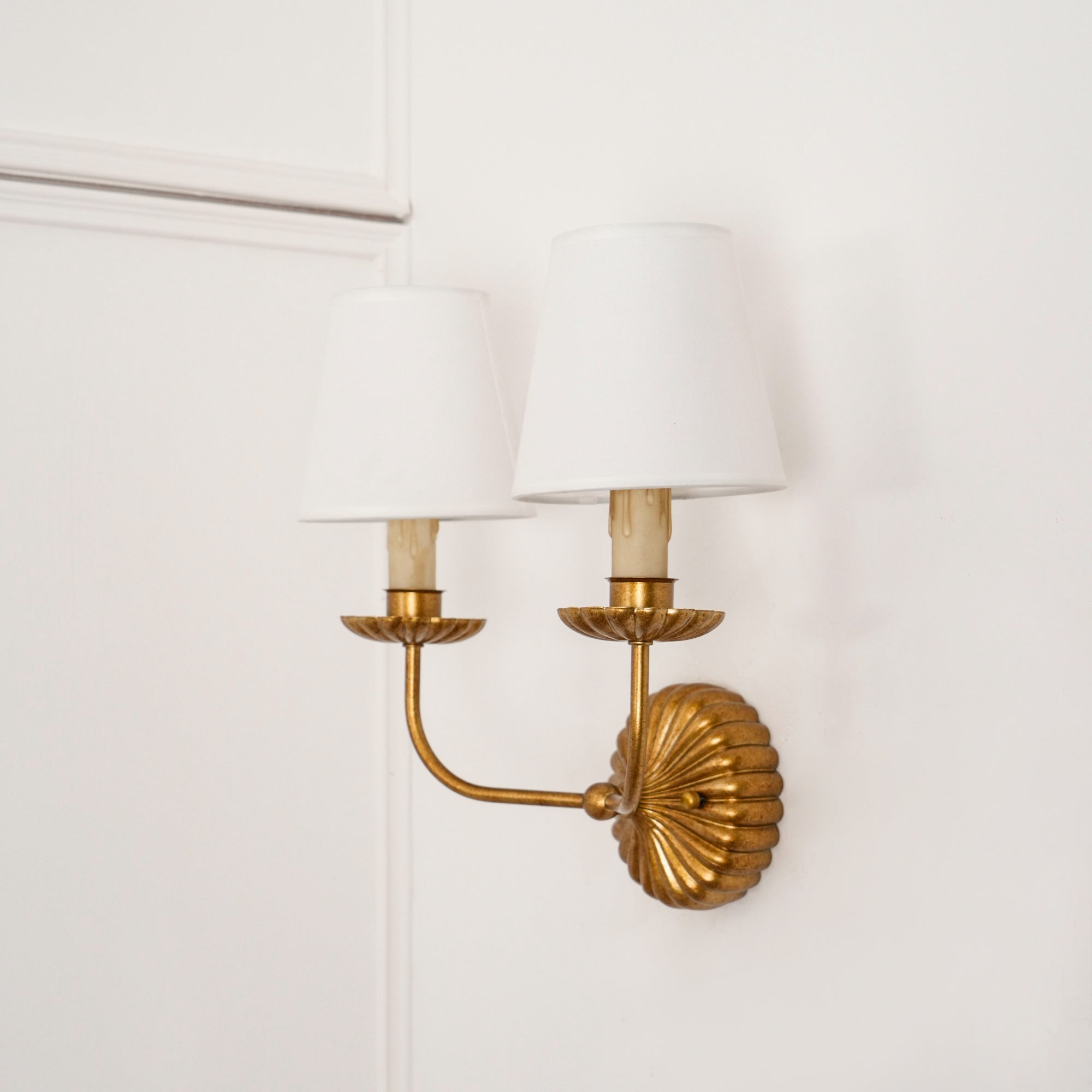 Axiom Vintage Industrial Antique Gold Metal Fabric Wall Lamp - Lamp Copper