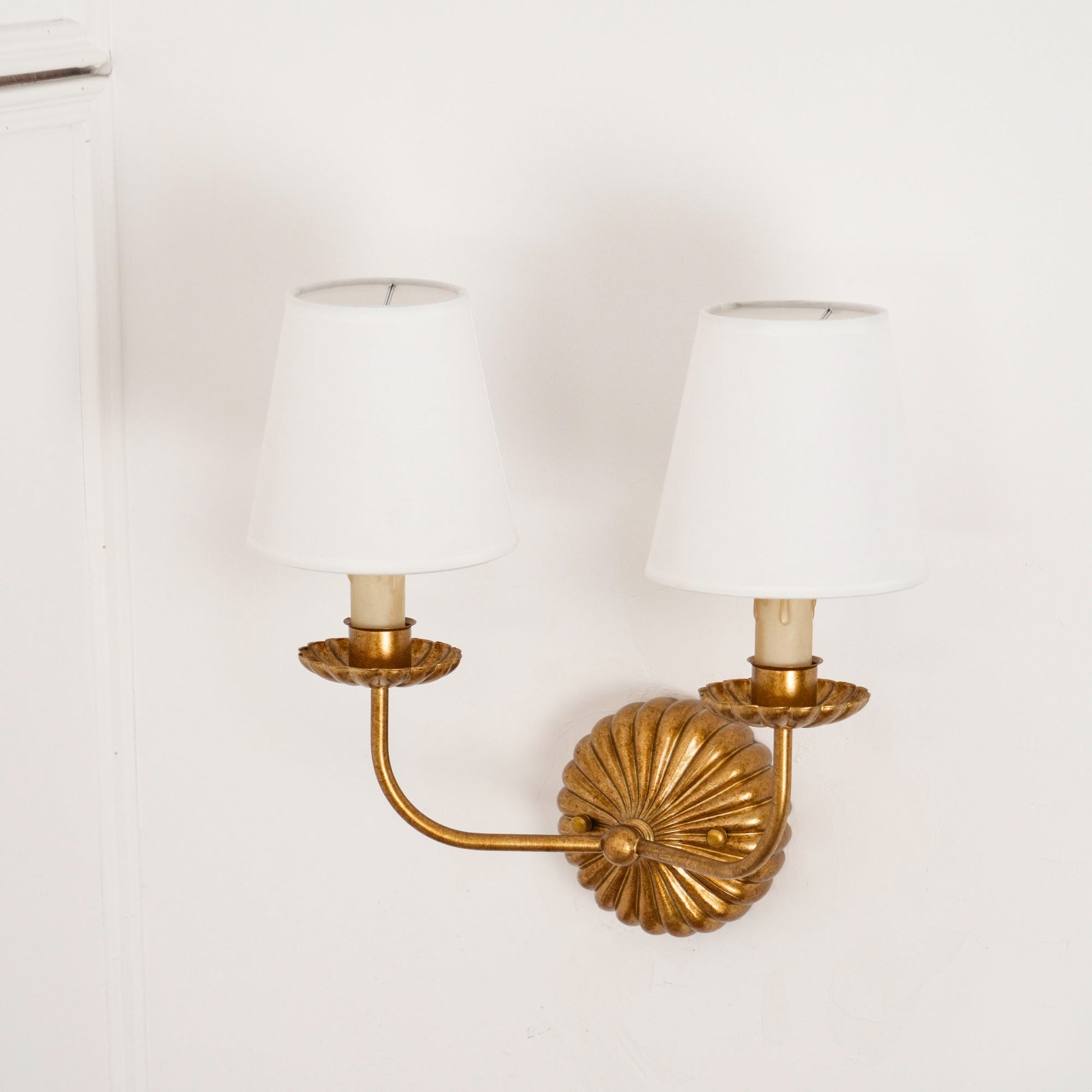 Axiom Vintage Industrial Antique Gold Metal Fabric Wall Lamp - Lamp Copper