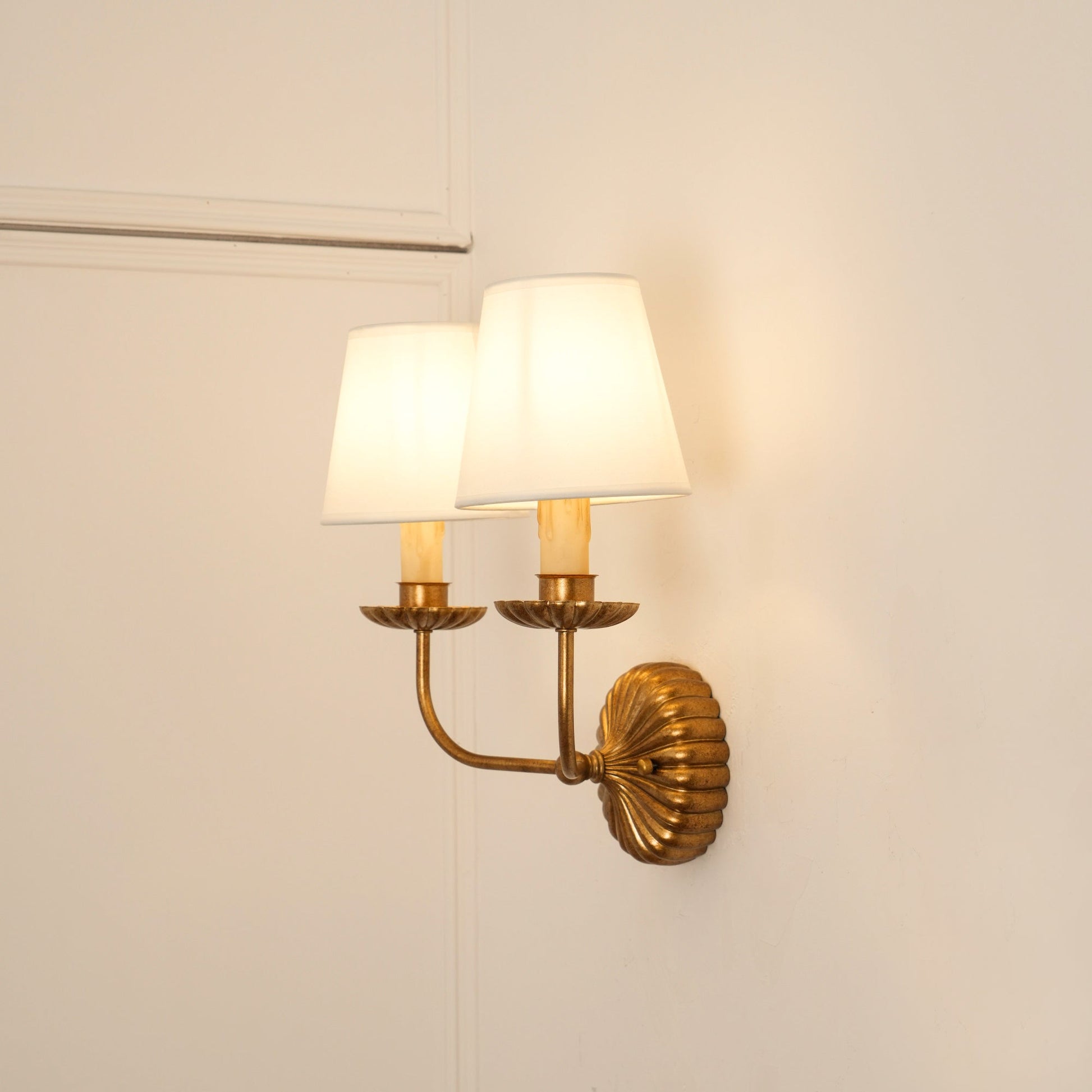 Axiom Vintage Industrial Antique Gold Metal Fabric Wall Lamp - Lamp Copper