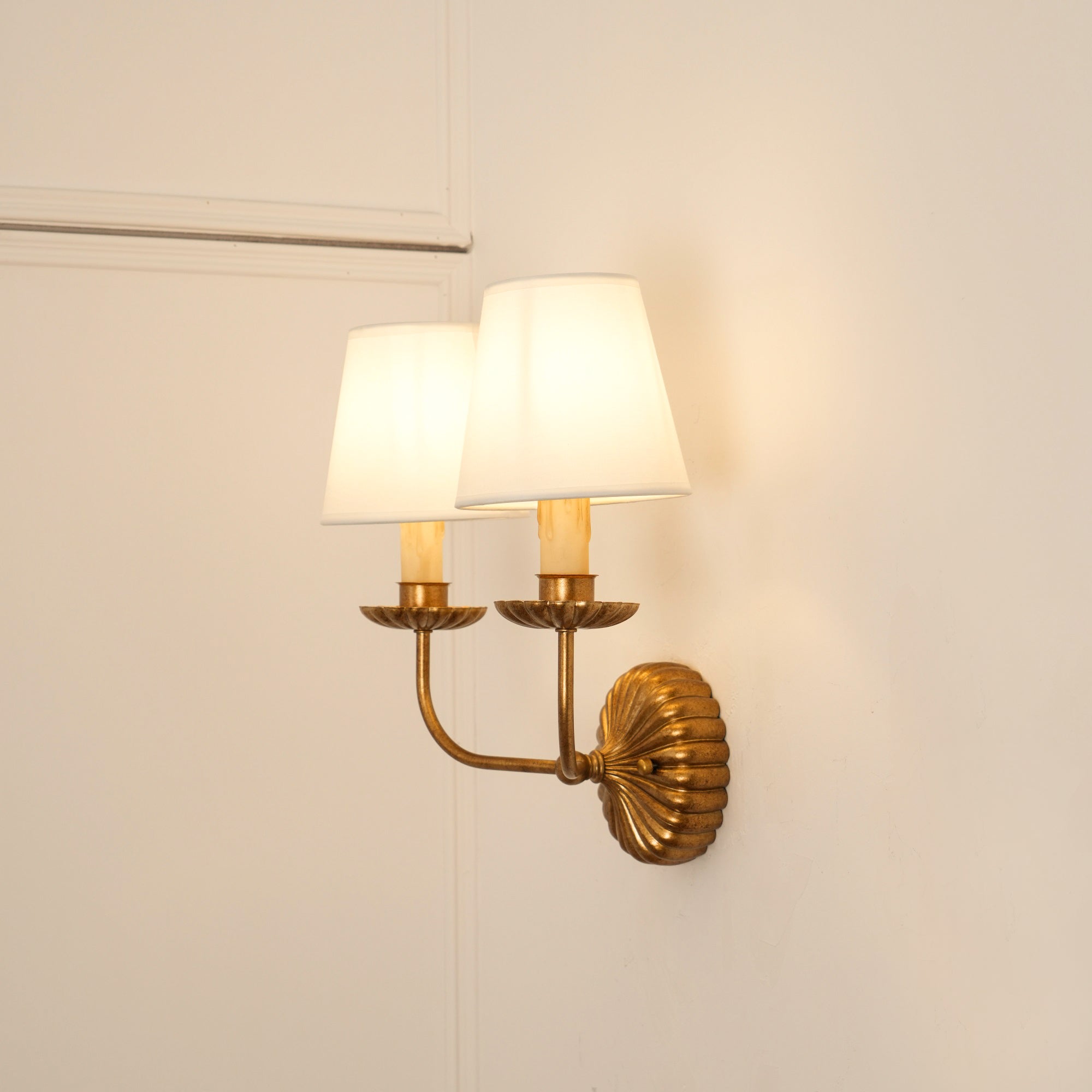 Axiom Vintage Industrial Antique Gold Metal Fabric Wall Lamp - Lamp Copper