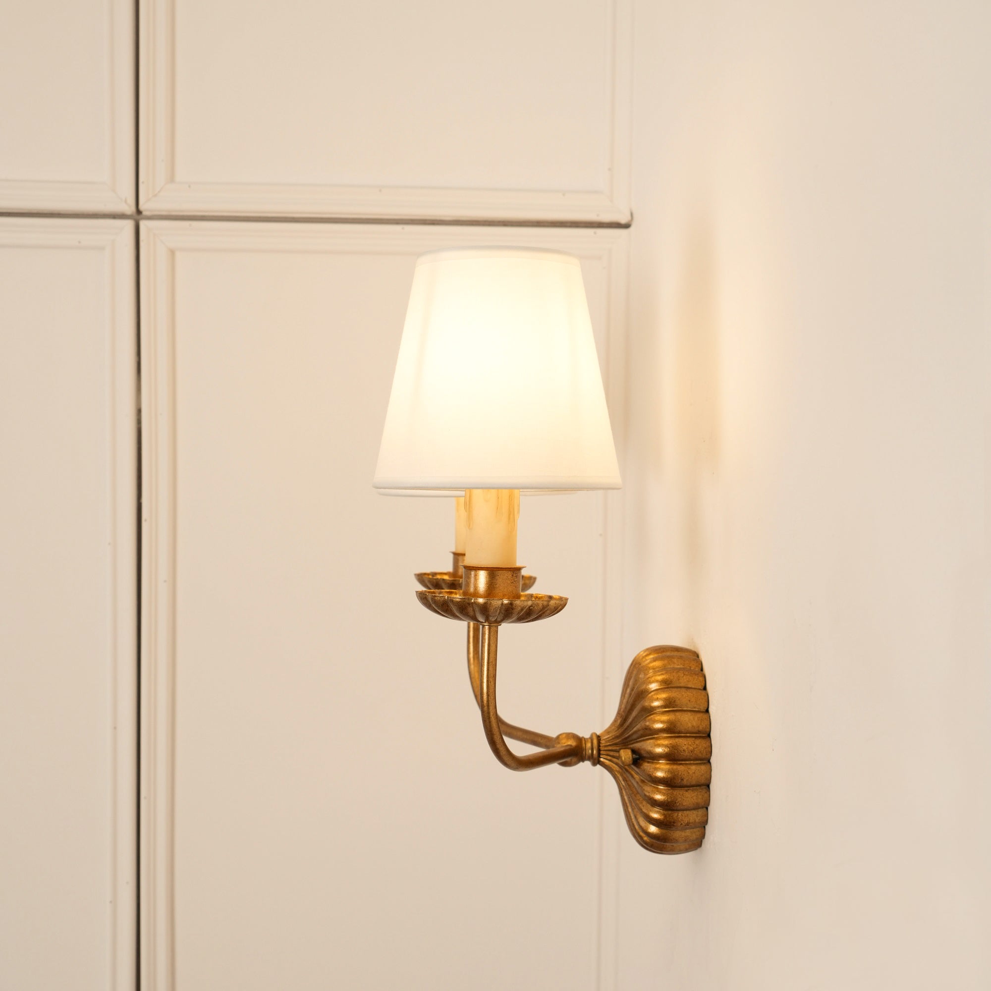 Axiom Vintage Industrial Antique Gold Metal Fabric Wall Lamp - Lamp Copper